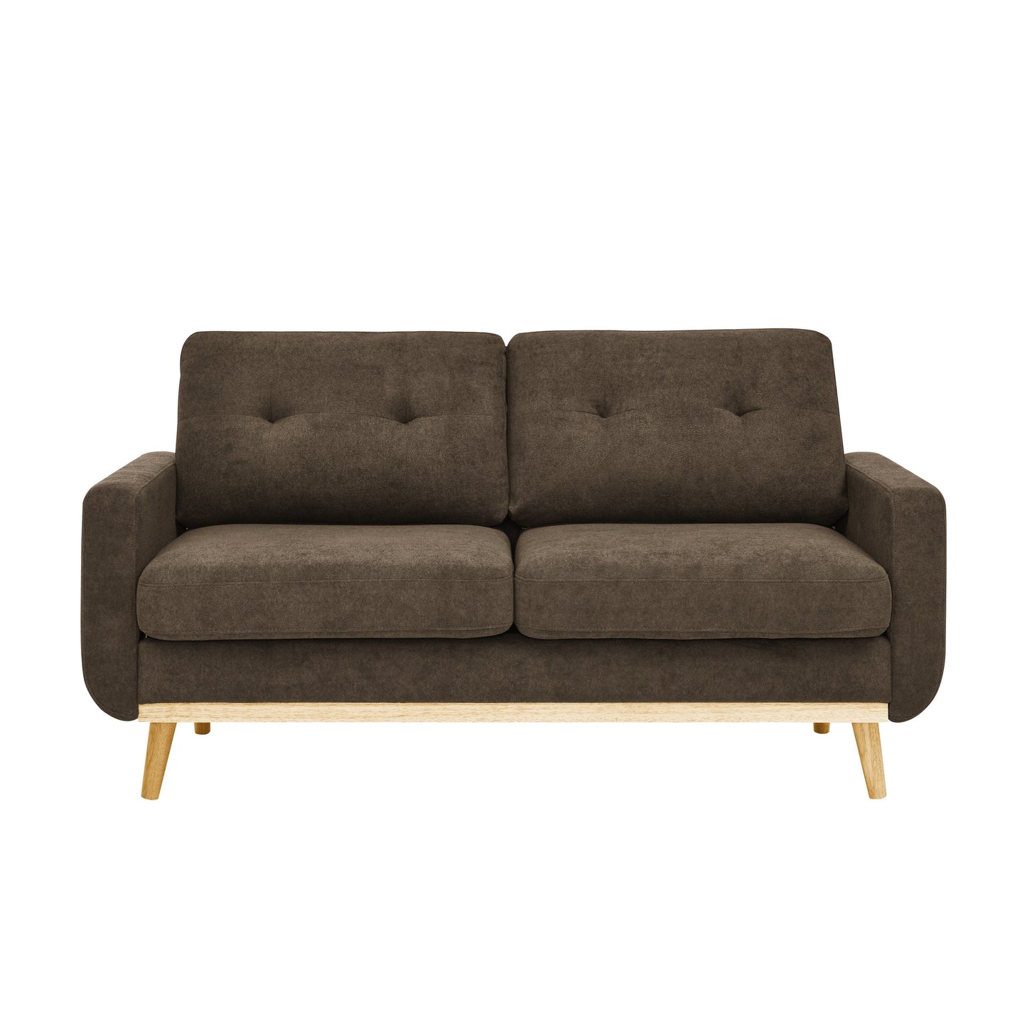 67.7 Wide Mid-Century Modern Upholstered Tufted Loveseat Sofa With Wooden Legs