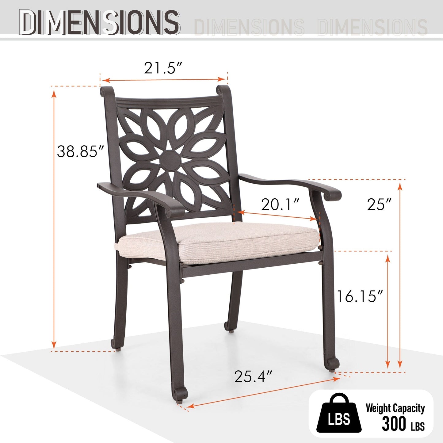 MAISON ARTS 7-Piece Cast Aluminum Patio Dining Set with Expandable Rectangular Table & 6 Cast Aluminum Chairs