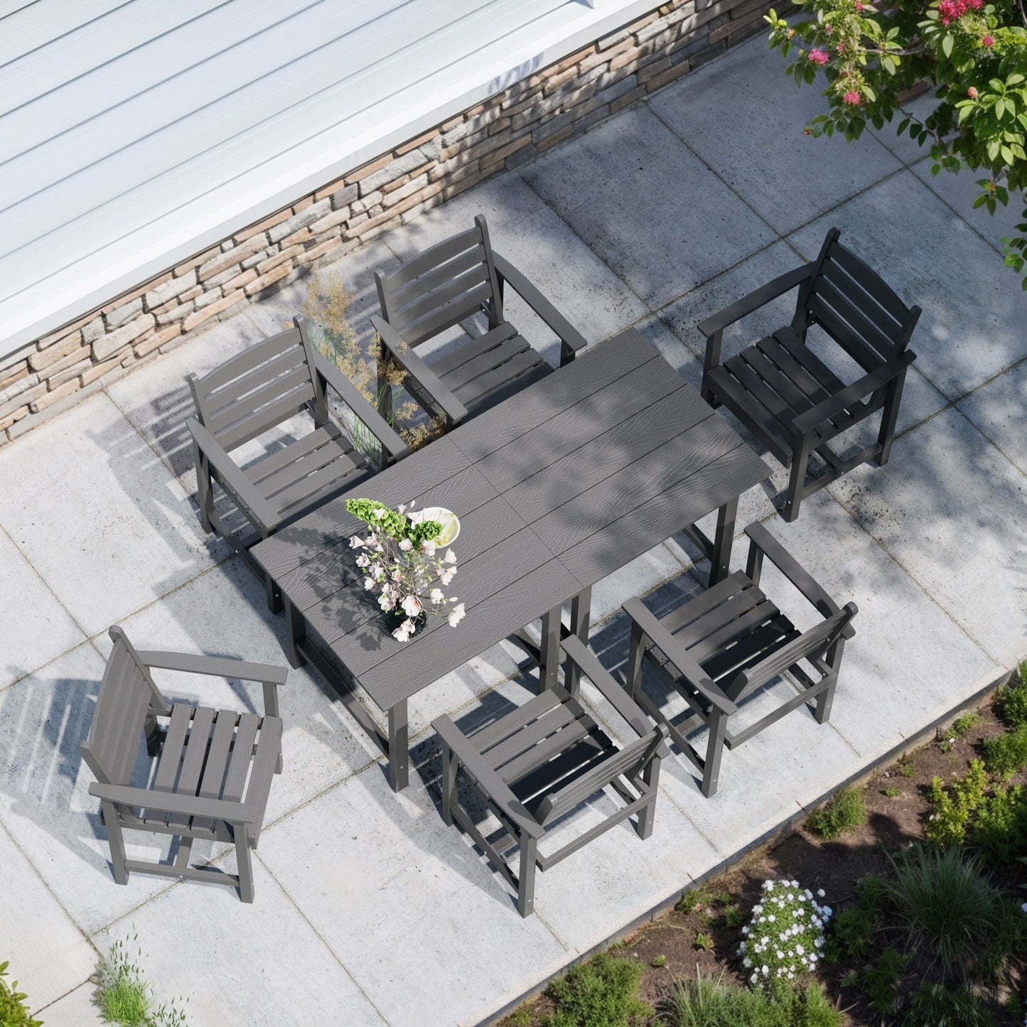 7-Piece HDPE Outdoor Dining Table Sets