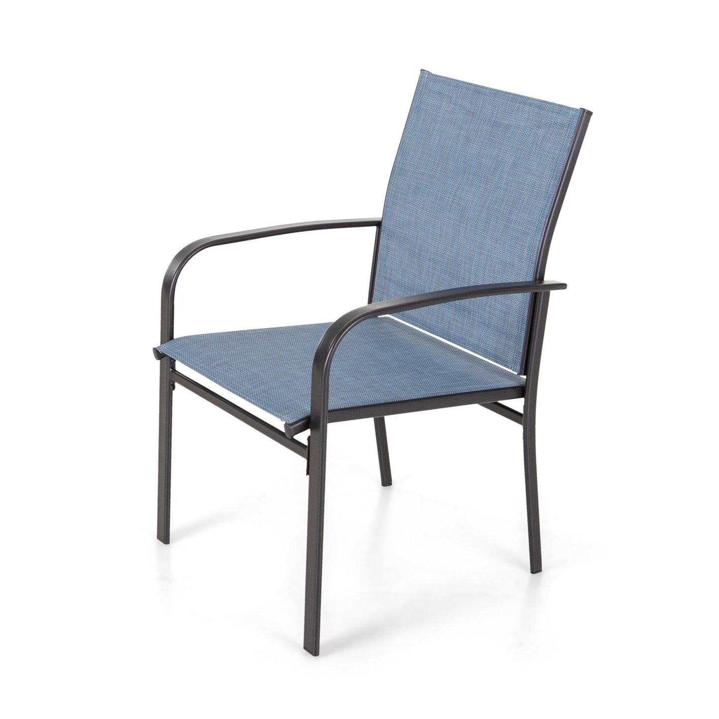 MAISON ARTS 7-Piece Patio Dining Set Metal Rectangle Table and 6 Textilene Chairs