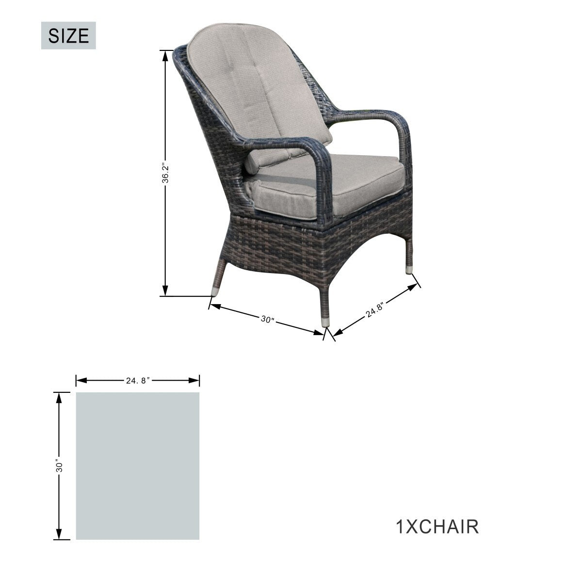 7-Piece Patio Rattan Sofa Set with Aluminum Dining Table and Armchairs