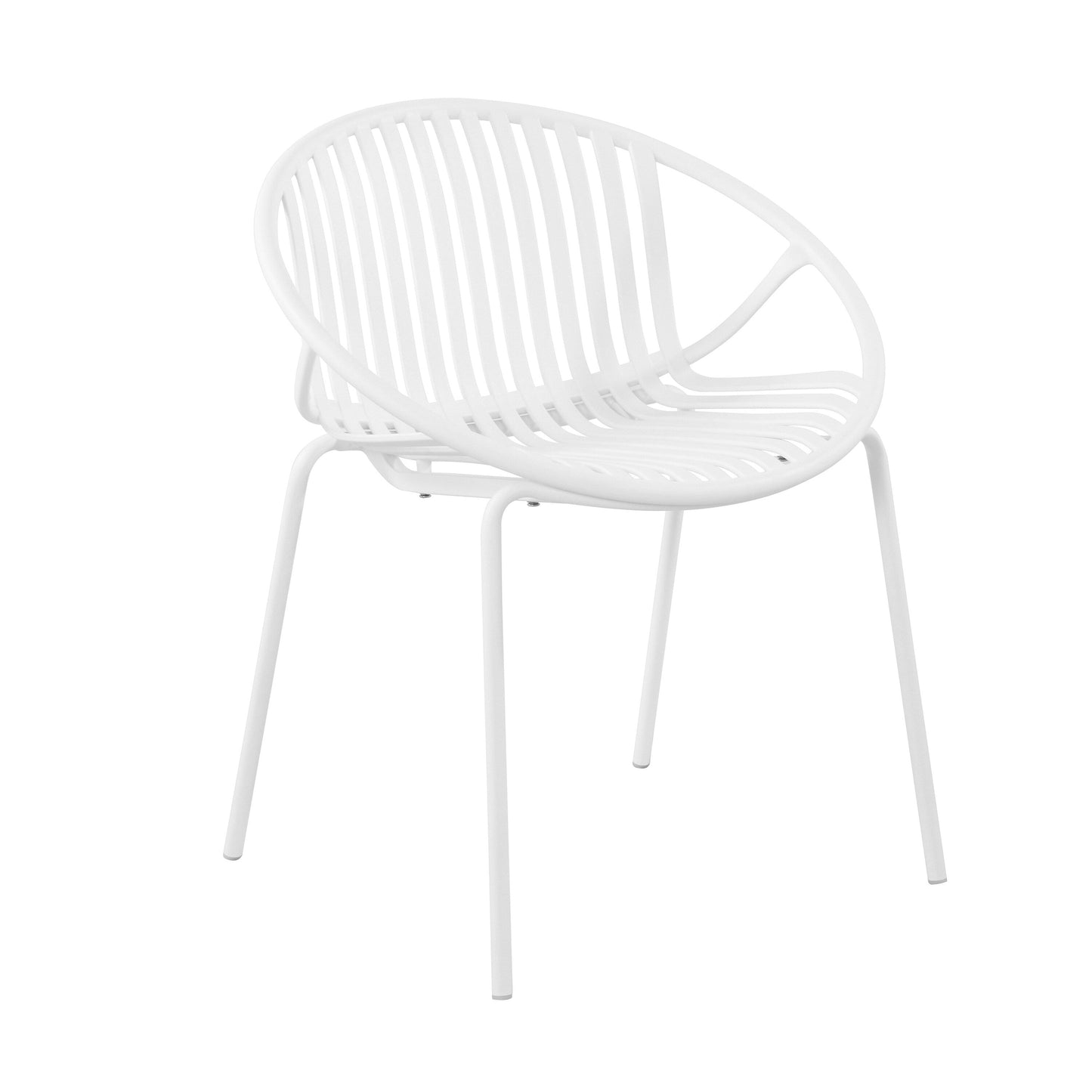 7 Pieces Outdoor Modern Dining Set with Stackable Chair, White