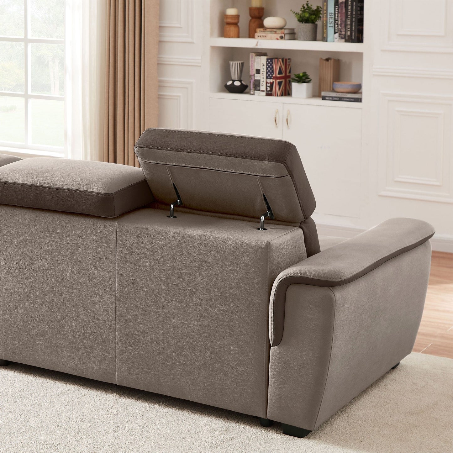 96 Wide Sleeper Sofa Chaise Reversible with Pull-Out Bed