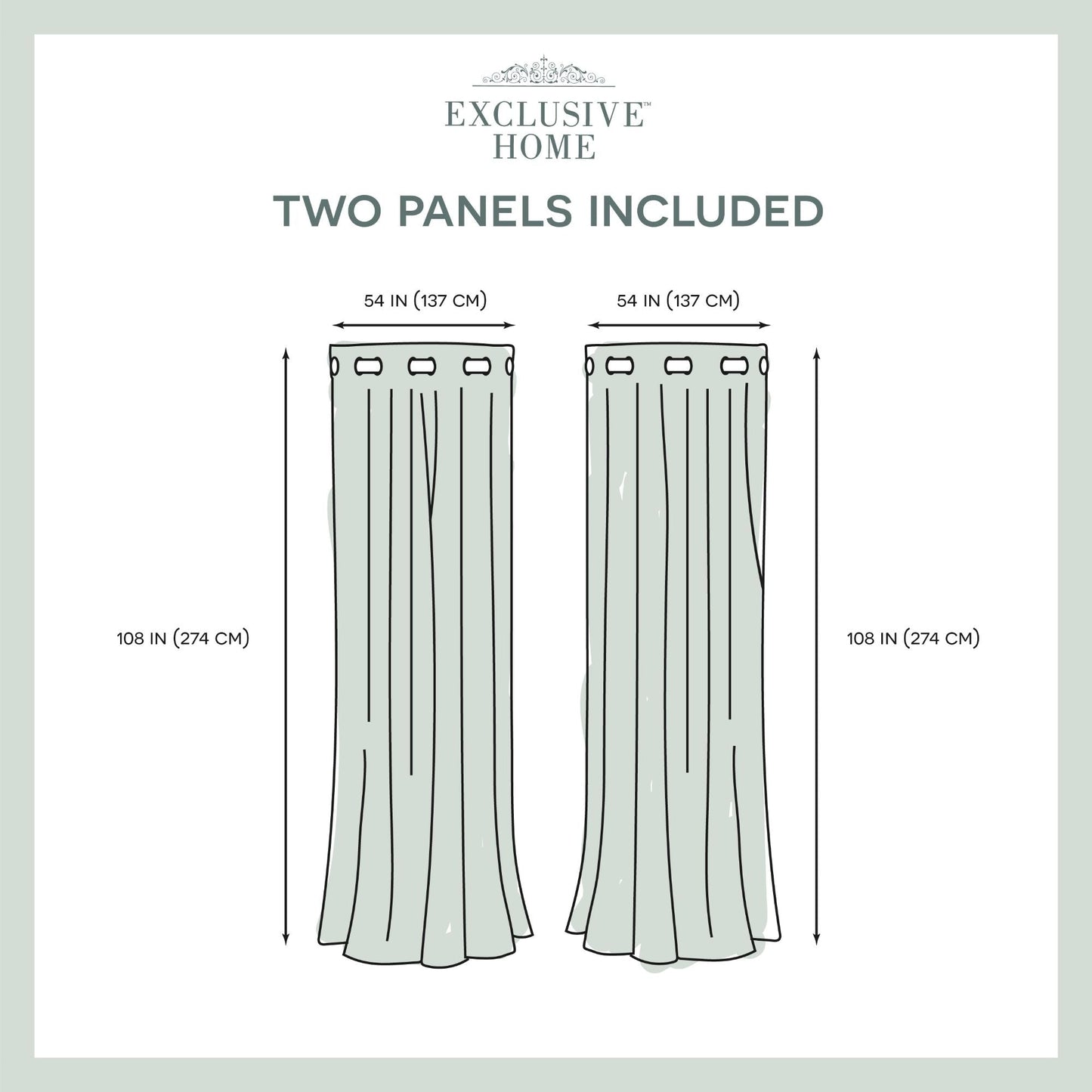ATI Home Kochi Light Filtering Linen Blend Grommet Top Curtain Panel Pair