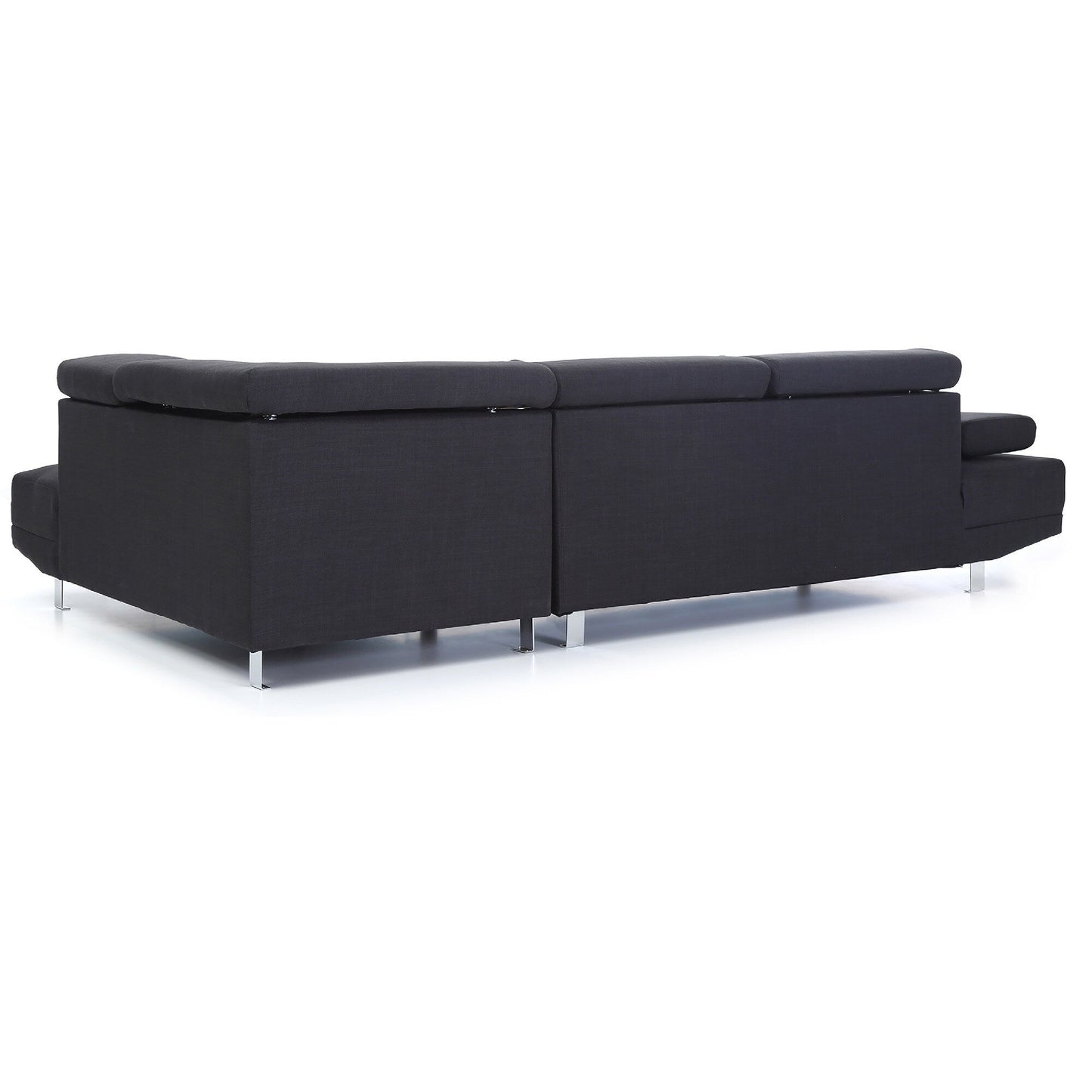 Adjustable Twill L Shape Sectional Sofa - 109 - Black