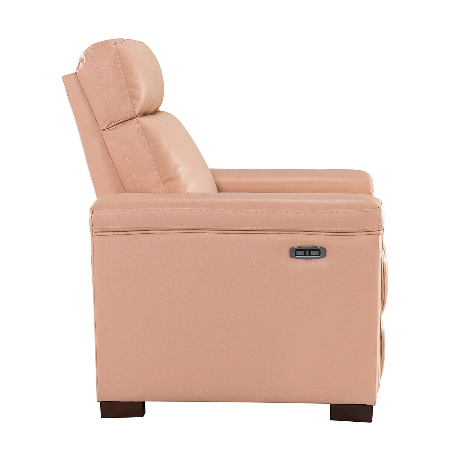 Alicia 34.65 Wide Contemporary Classic Genuine Leather Power Recliner With USB Port (Set of 2)
