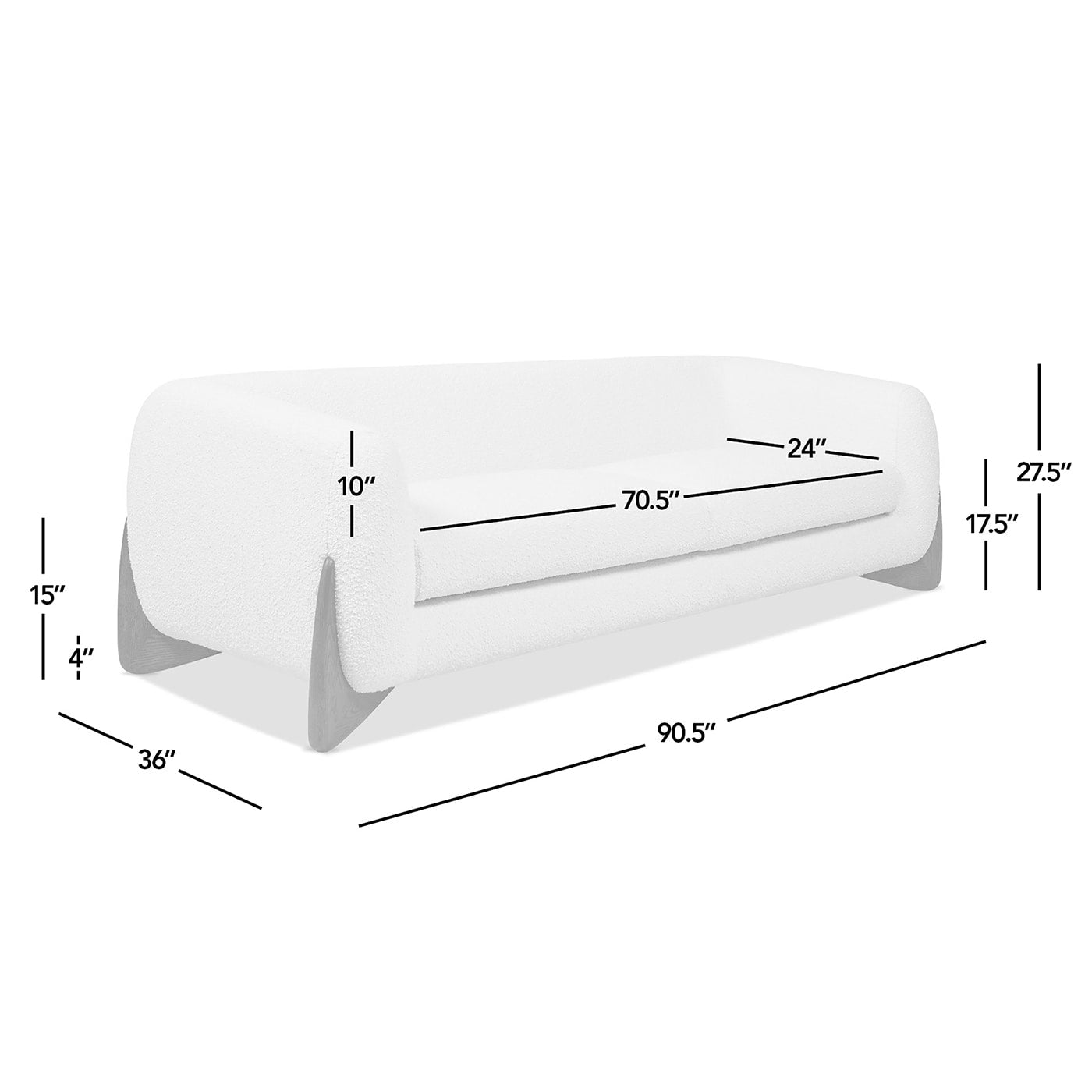 Alpine 90.5 Sherpa Upholstered Sofa