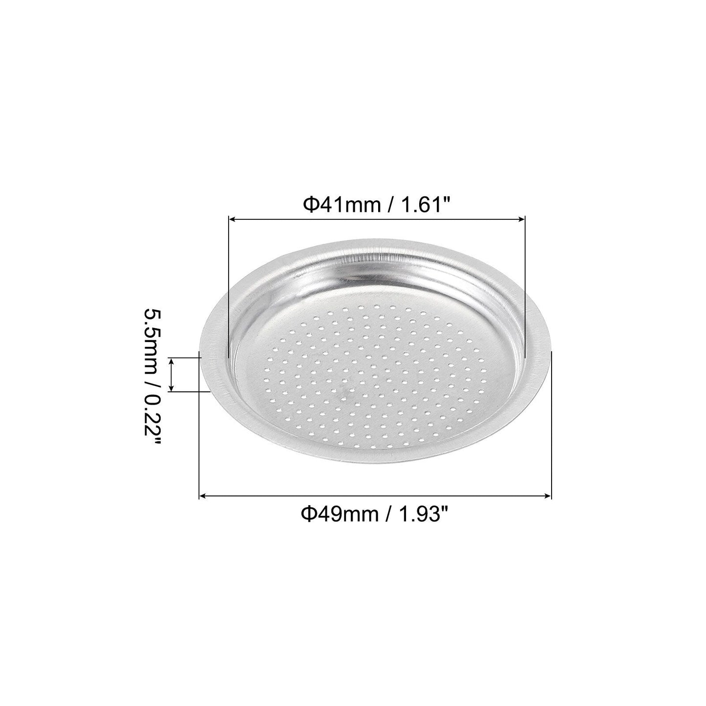 Aluminium Filter Replacement 49x41x5.5mm for 2-Cup Use Mocha Coffee Maker Pot - Silver