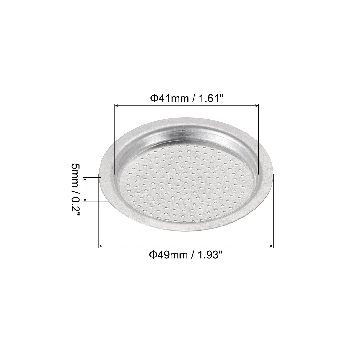 Aluminium Filter Replacement 49x41x5mm for 1-Cup Use Mocha Coffee Maker Pot - Silver