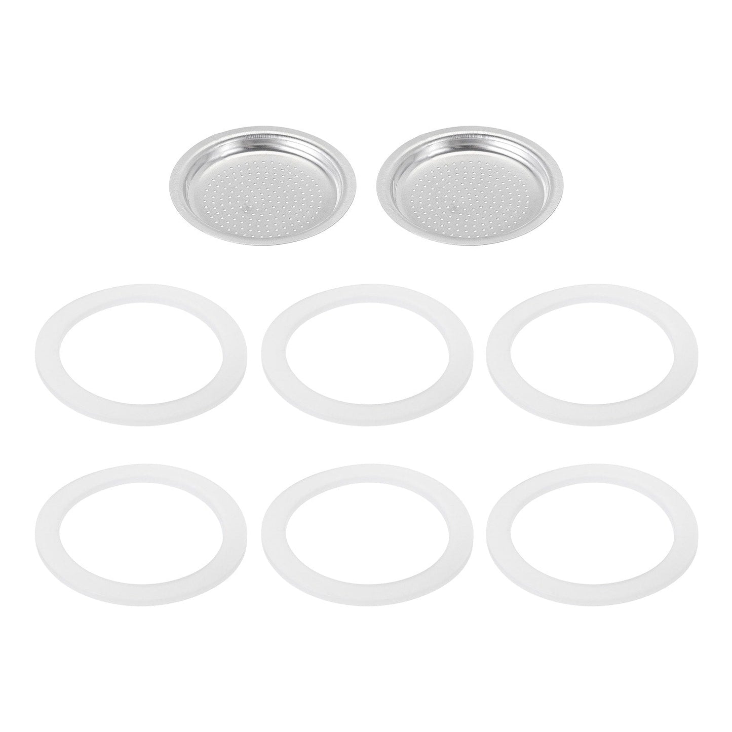 Aluminium Filter Replacement 50x41x5mm for 2-Cup Use Mocha Coffee Maker Pot - Silver