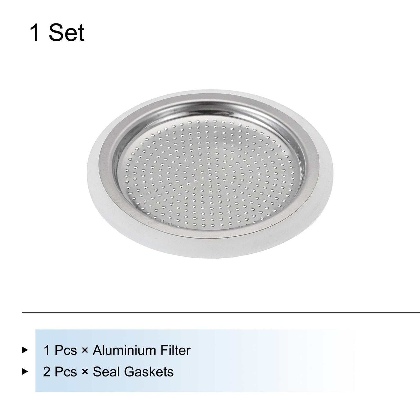Aluminium Filter Replacement 57x49x4.5mm for 4-Cup Use Mocha Coffee Maker Pot - Silver