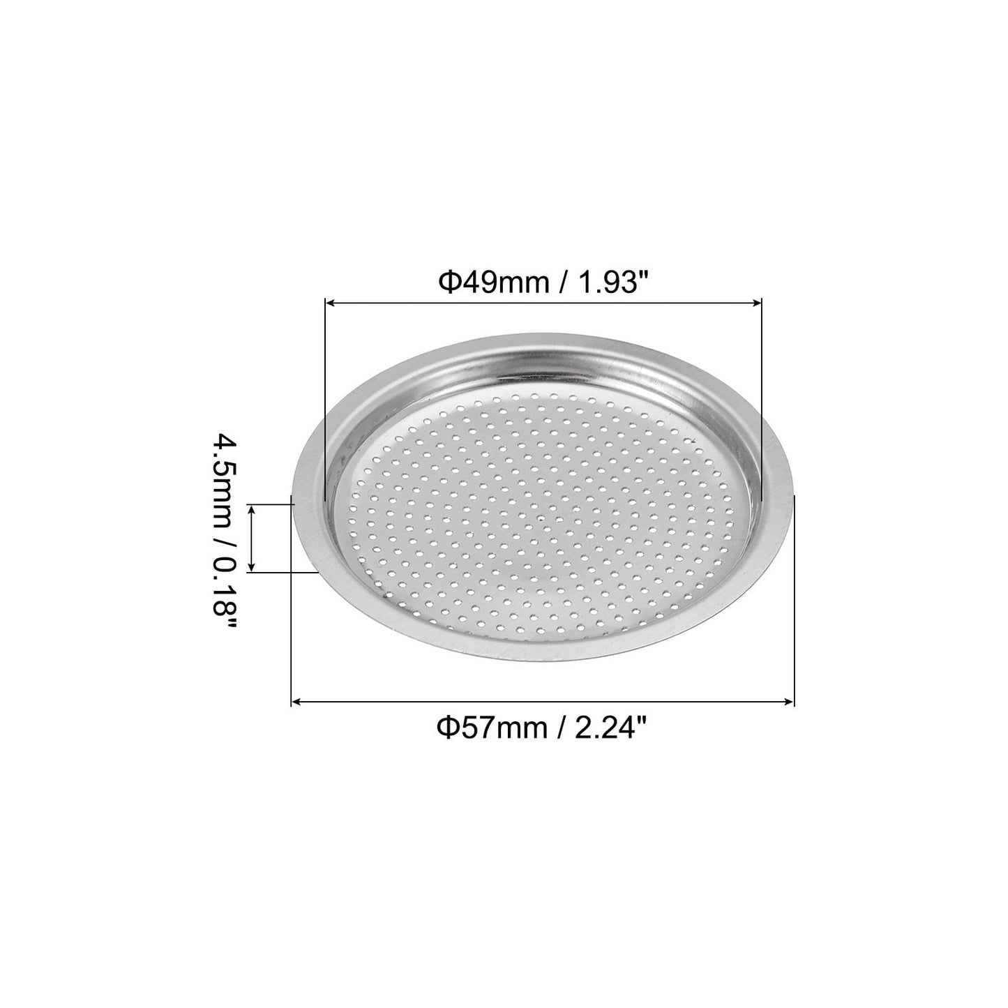 Aluminium Filter Replacement 57x49x4.5mm for 4-Cup Use Mocha Coffee Maker Pot - Silver