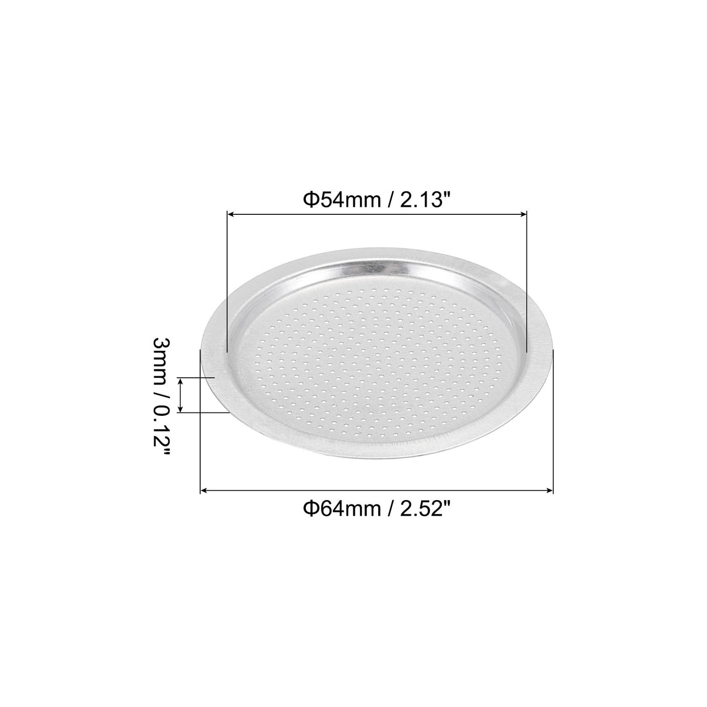 Aluminium Filter Replacement 64x53x3.4mm for 6-Cup Use Mocha Coffee Maker Pot - Silver