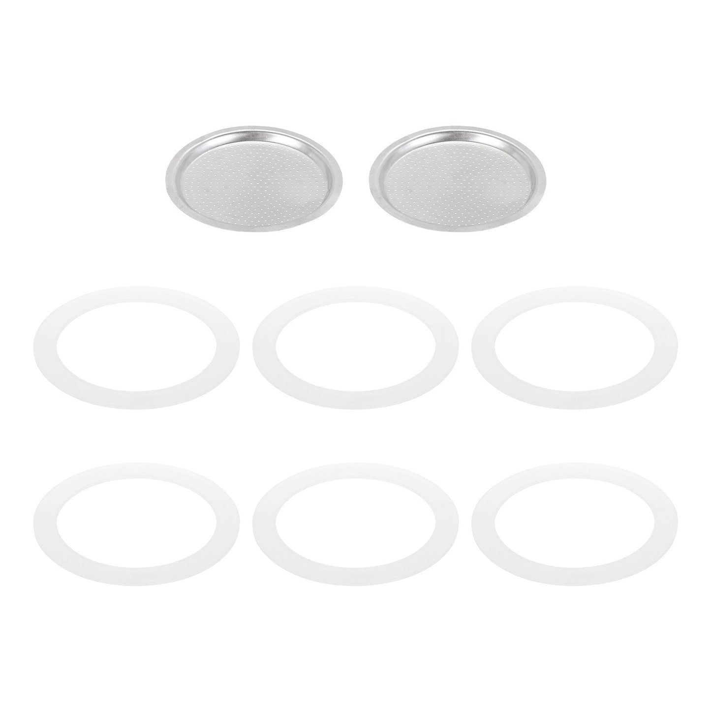 Aluminium Filter Replacement 74x64x4.5mm for 9-Cup Use Mocha Coffee Maker Pot - Silver