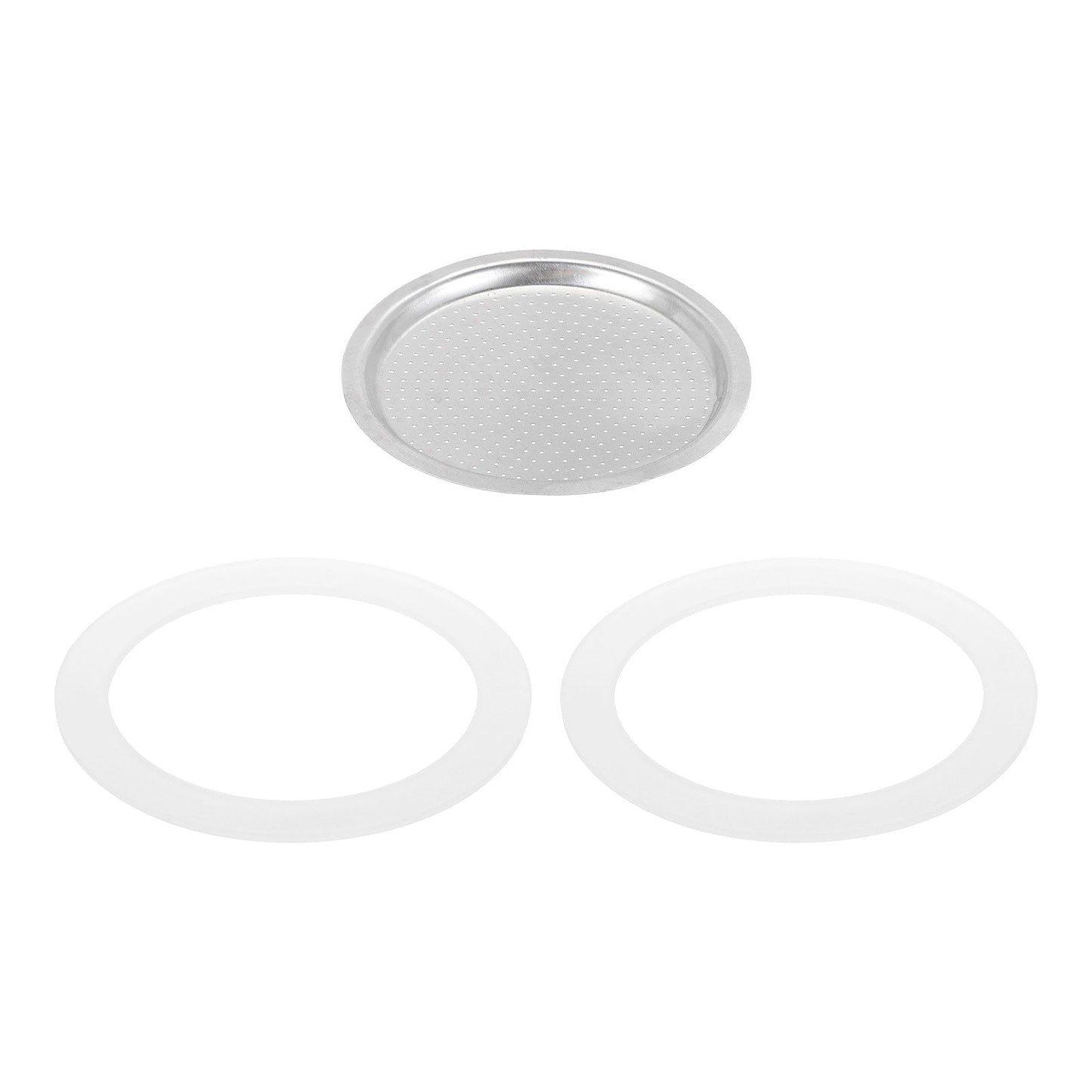 Aluminium Filter Replacement 74x64x4.5mm for 9-Cup Use Mocha,Coffee Maker Pot - Silver