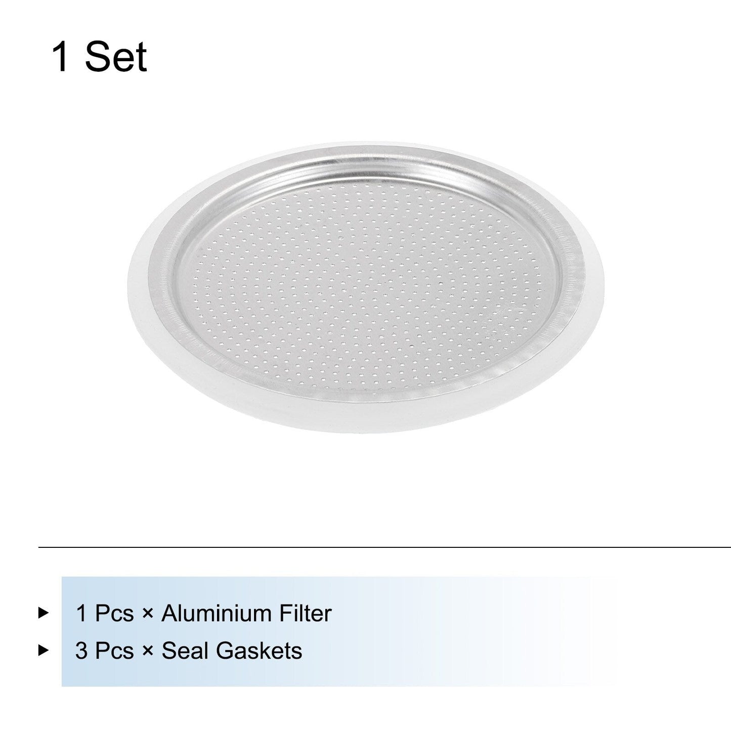 Aluminium Filter Replacement 81x71x4.5mm for 14-Cup Use Mocha Coffee Maker Pot - Silver