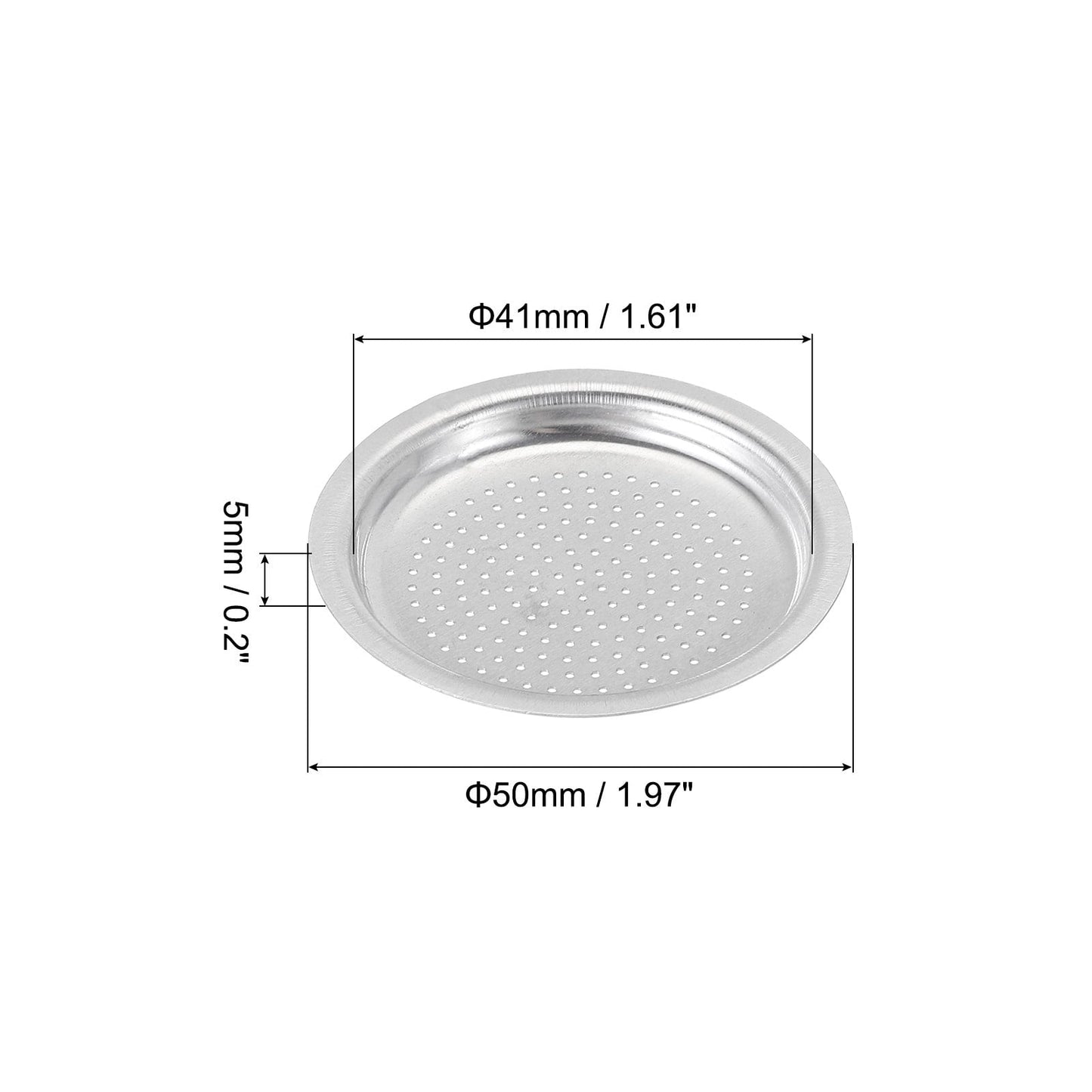 Aluminium Filter Replacement50x41x5mm for 2-Cup Use Mocha Coffee Maker Pot - Silver