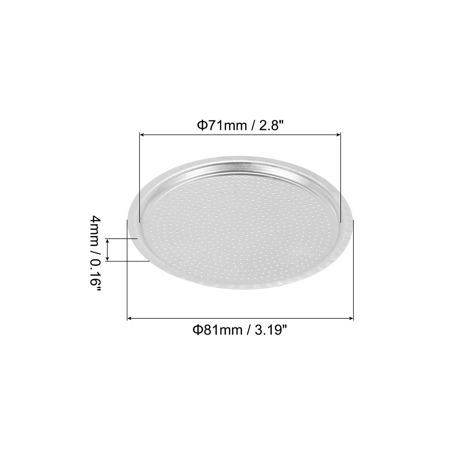 Aluminium Filter Replacement,81x71x4mm for 12-Cup Use Mocha Coffee Maker Pot - Silver