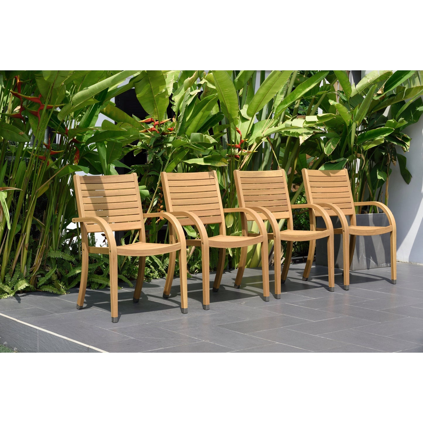 Amazonia FSC Wood 7pc Outdoor Patio Dining Set with Lazy Susan - 7 Piece - 7 Piece