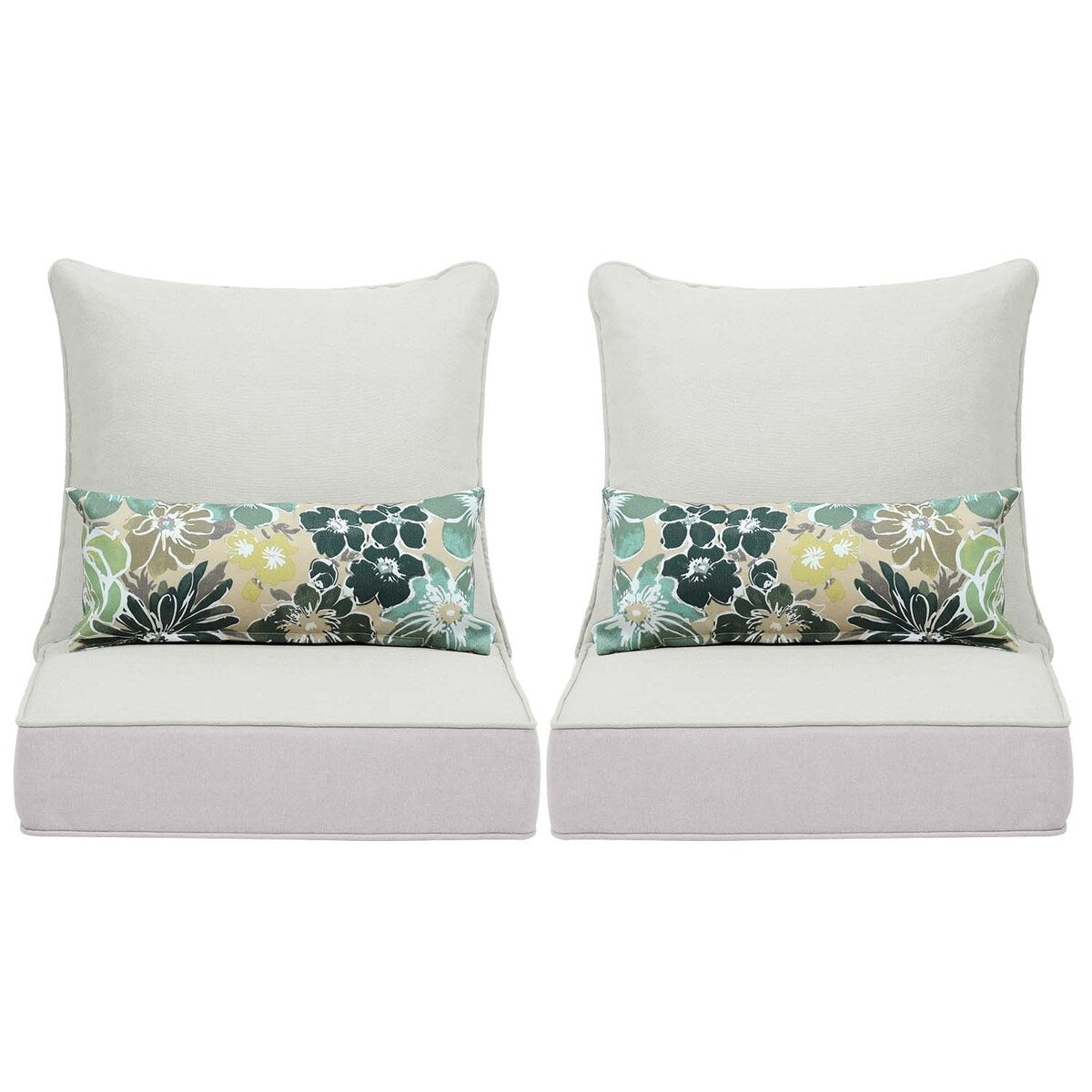 Aoodor 24 x 24 Patio Furniture Outdoor Deep Seat Cushions Set of 2