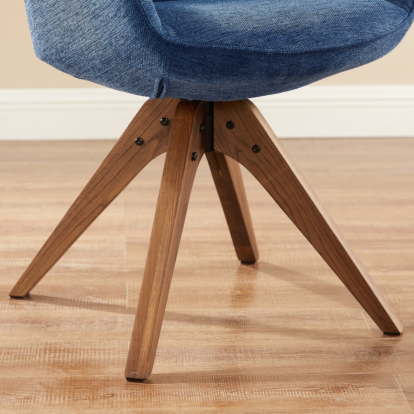 Art Leon Modern Home Office Swivel Arm Accent Chair with Wood Legs
