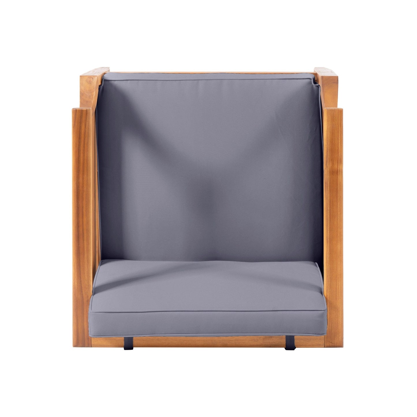 Aston Outdoor Mid-Century Modern Acacia Wood Sectional Chat Set by Christopher Knight Home