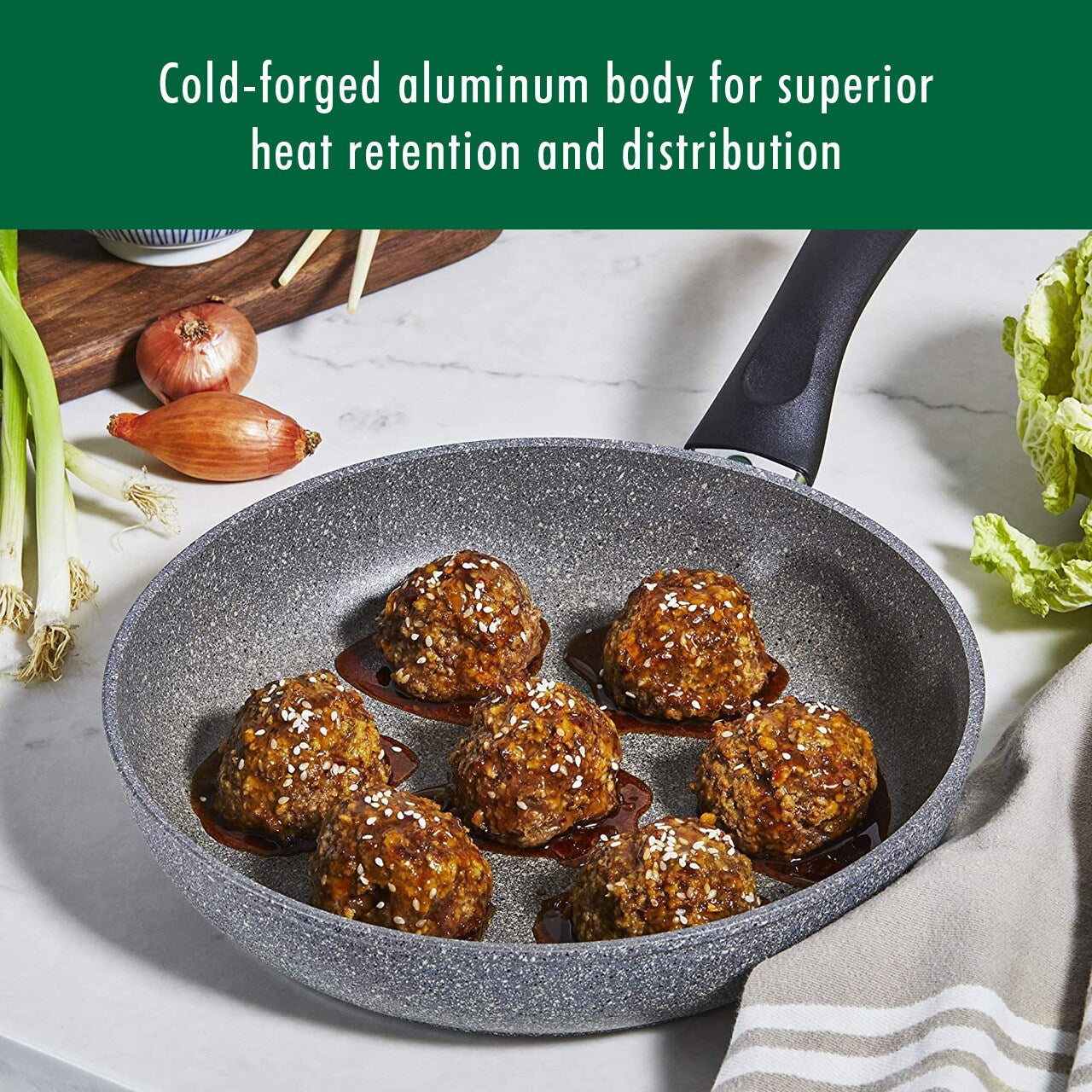 BALLARINI Parma by HENCKELS Forged Aluminum Nonstick Fry Pan, Made in Italy - Granite