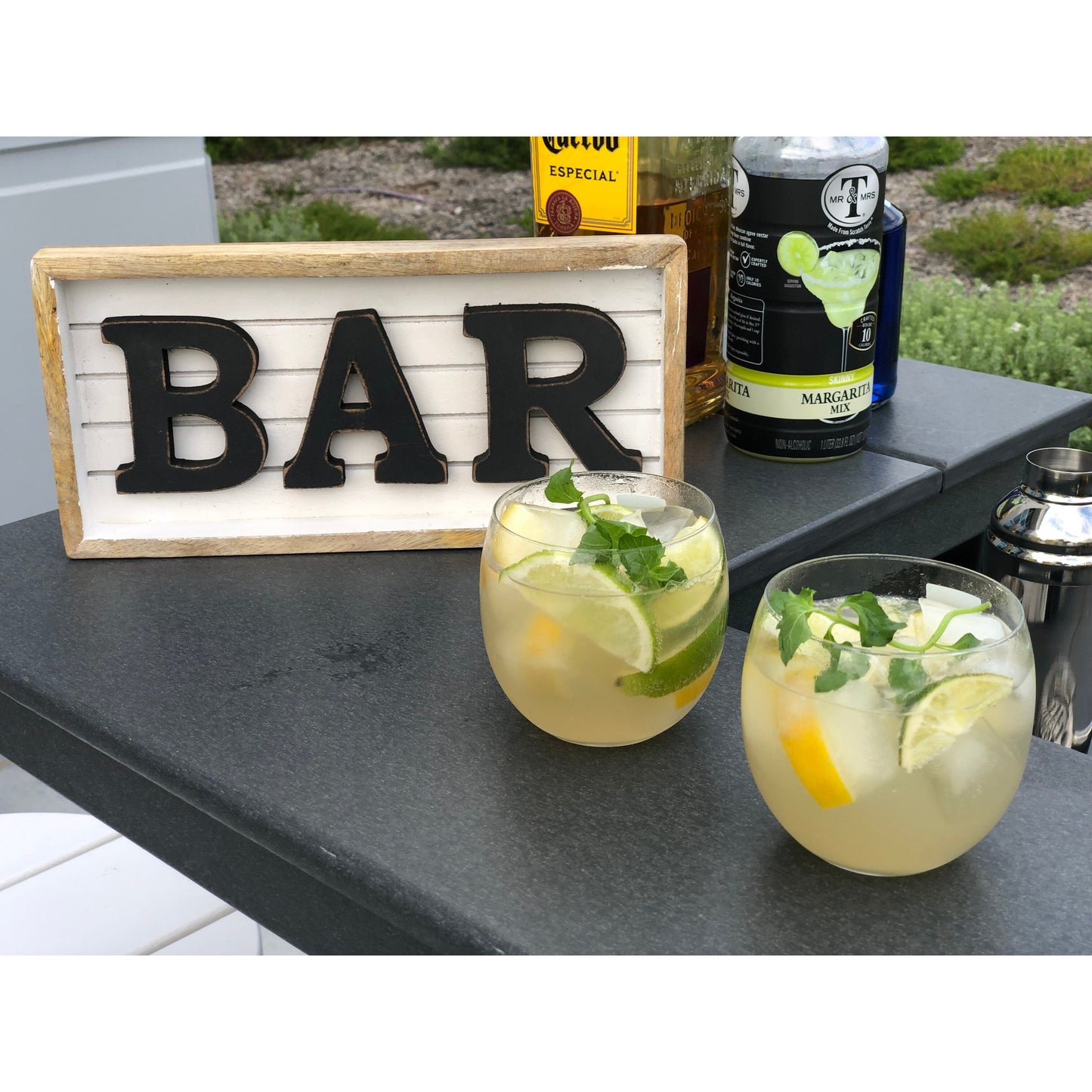 LuXeo Bailey-Cabo Serving Bar Counter, 3-Piece Set