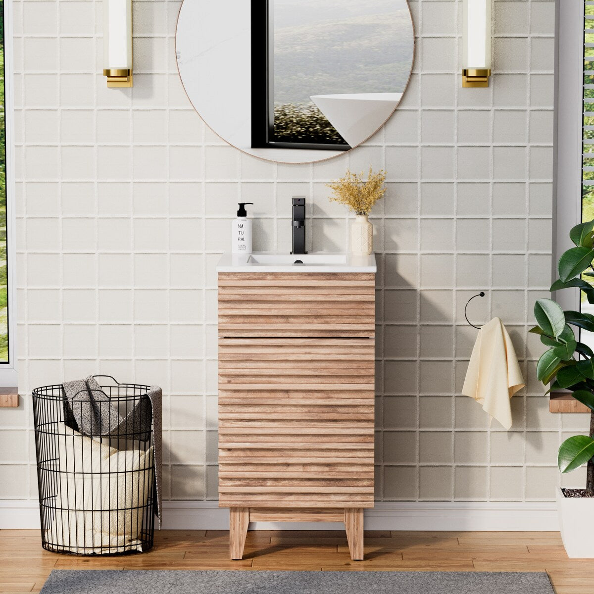 Bathroom Vanity Set W/Drop in Sink Faucet Cabinet Combo