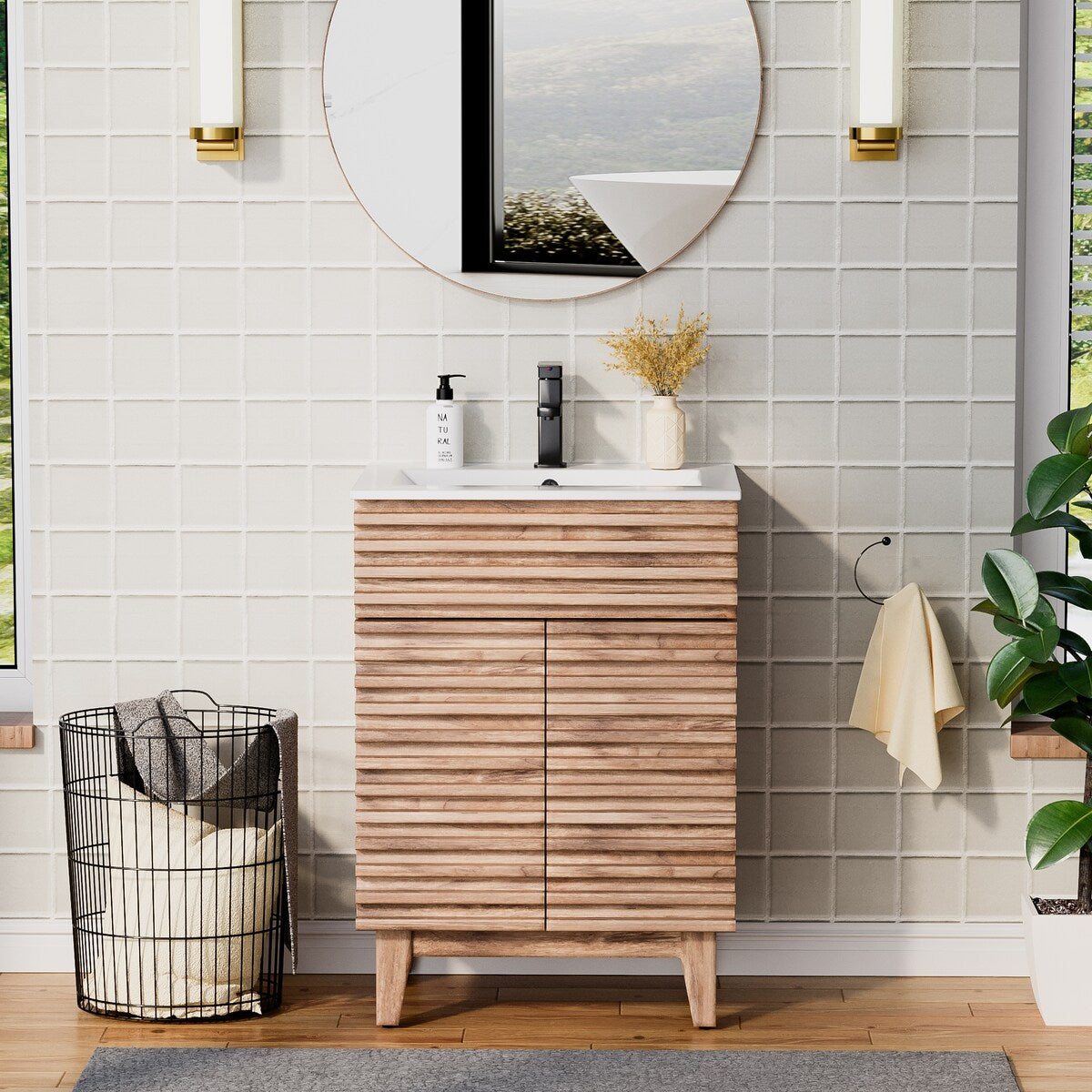 Bathroom Vanity Set W/Drop in Sink Faucet Cabinet Combo