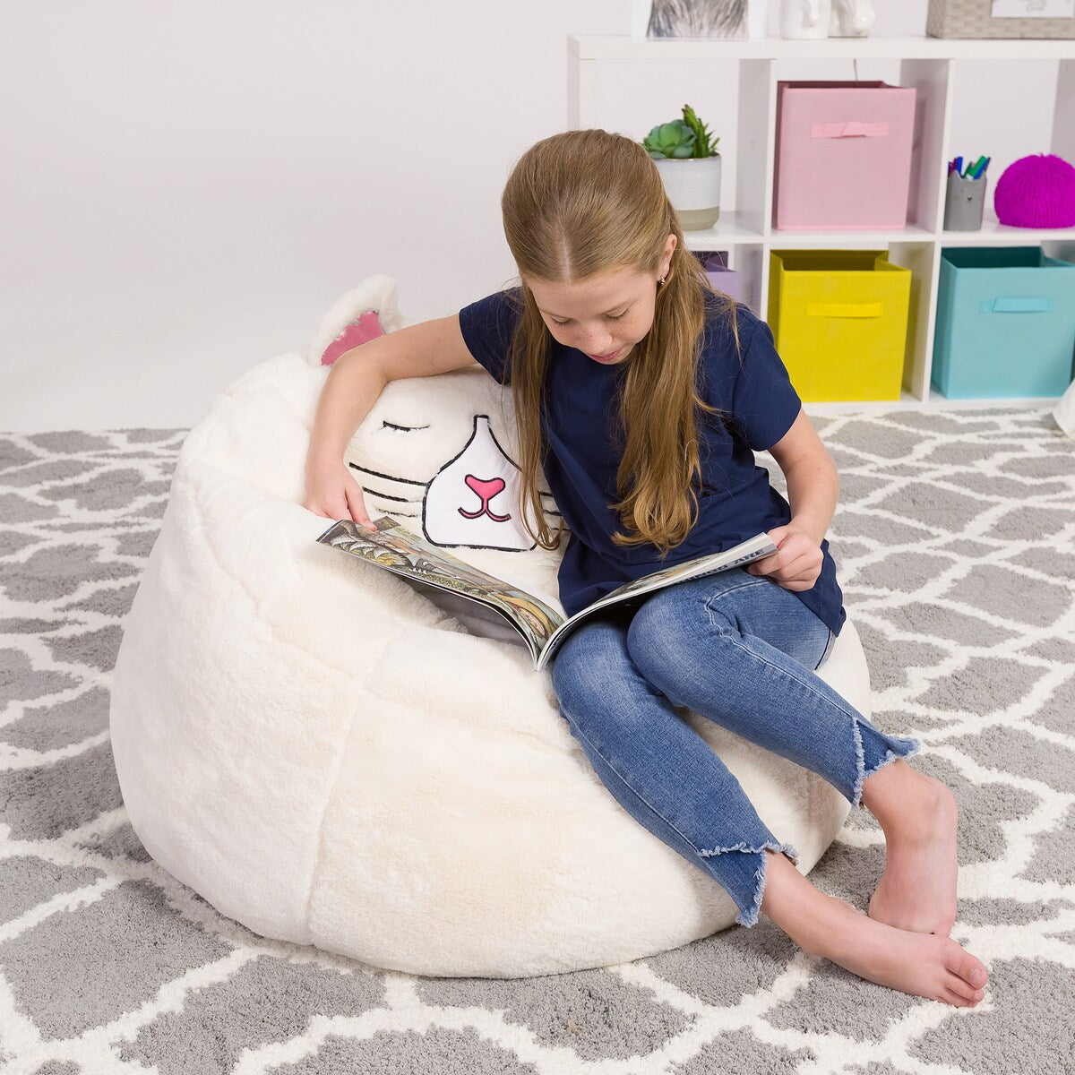 Bean Bag, Soft and Cozy Animal Bean Bag Chair - Child Proof Closure