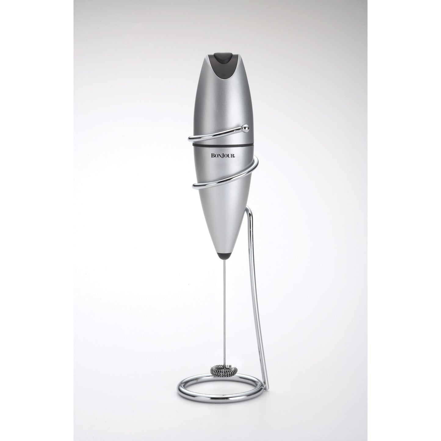 BonJour Coffee Stainless Steel Oval Milk Frother with Stand