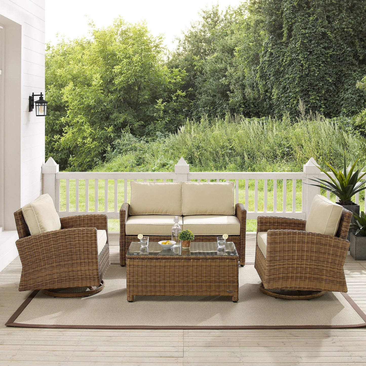 Crosley Bradenton 4Pc Swivel Rocker Conversation Set