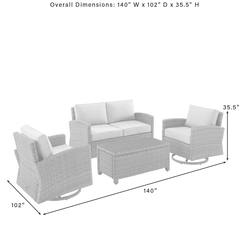Crosley Bradenton 4Pc Swivel Rocker Conversation Set