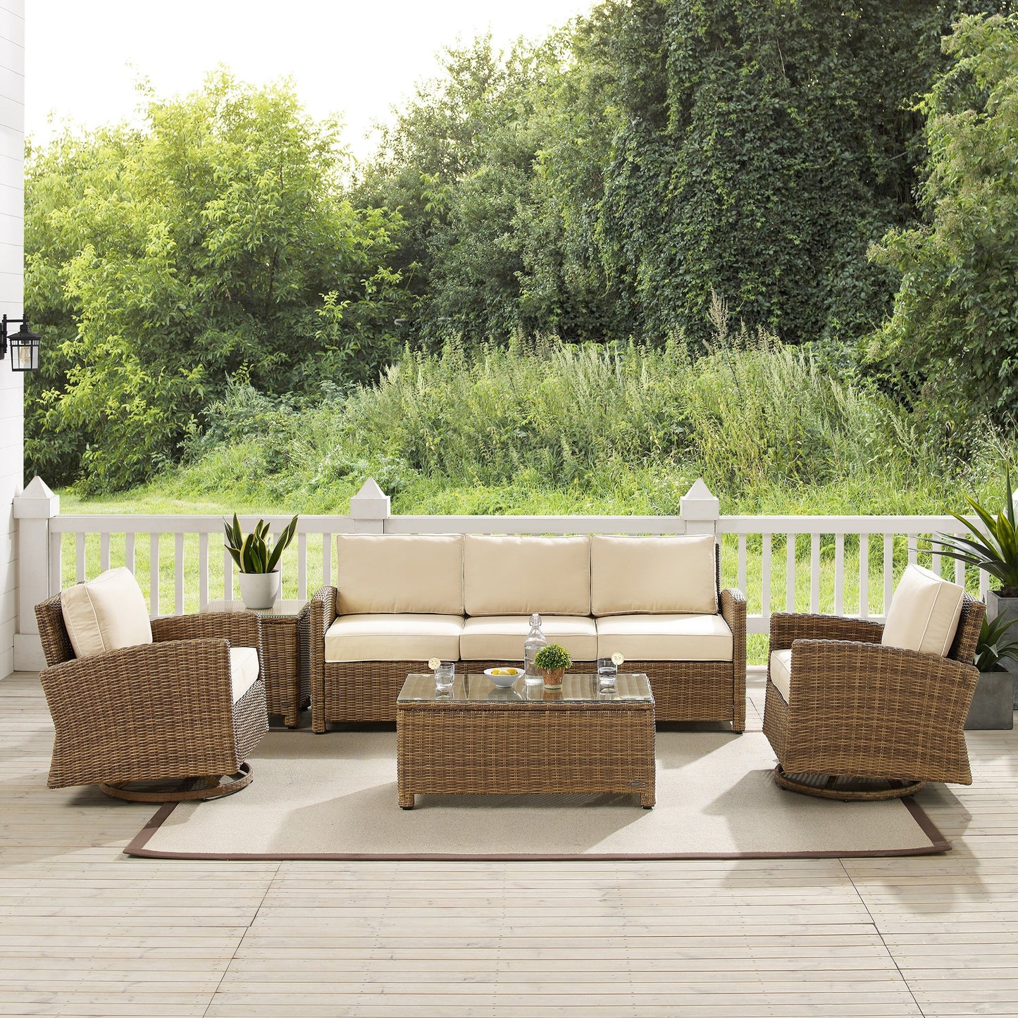 Crosley Bradenton 5Pc Swivel Rocker And Sofa Set