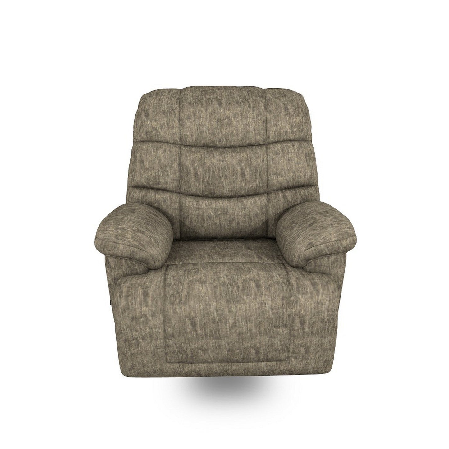 Bril Manual Recliner Chair, 44 Inch, Oversized, Taupe Gray Polyester