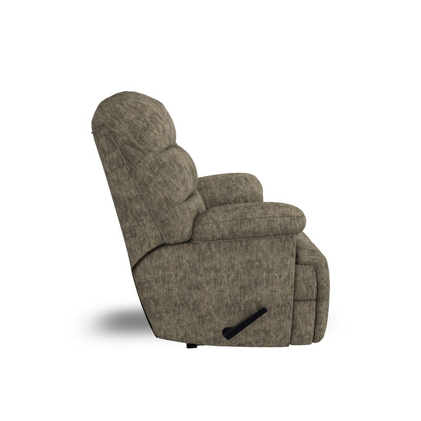 Bril Manual Recliner Chair, 44 Inch, Oversized, Taupe Gray Polyester