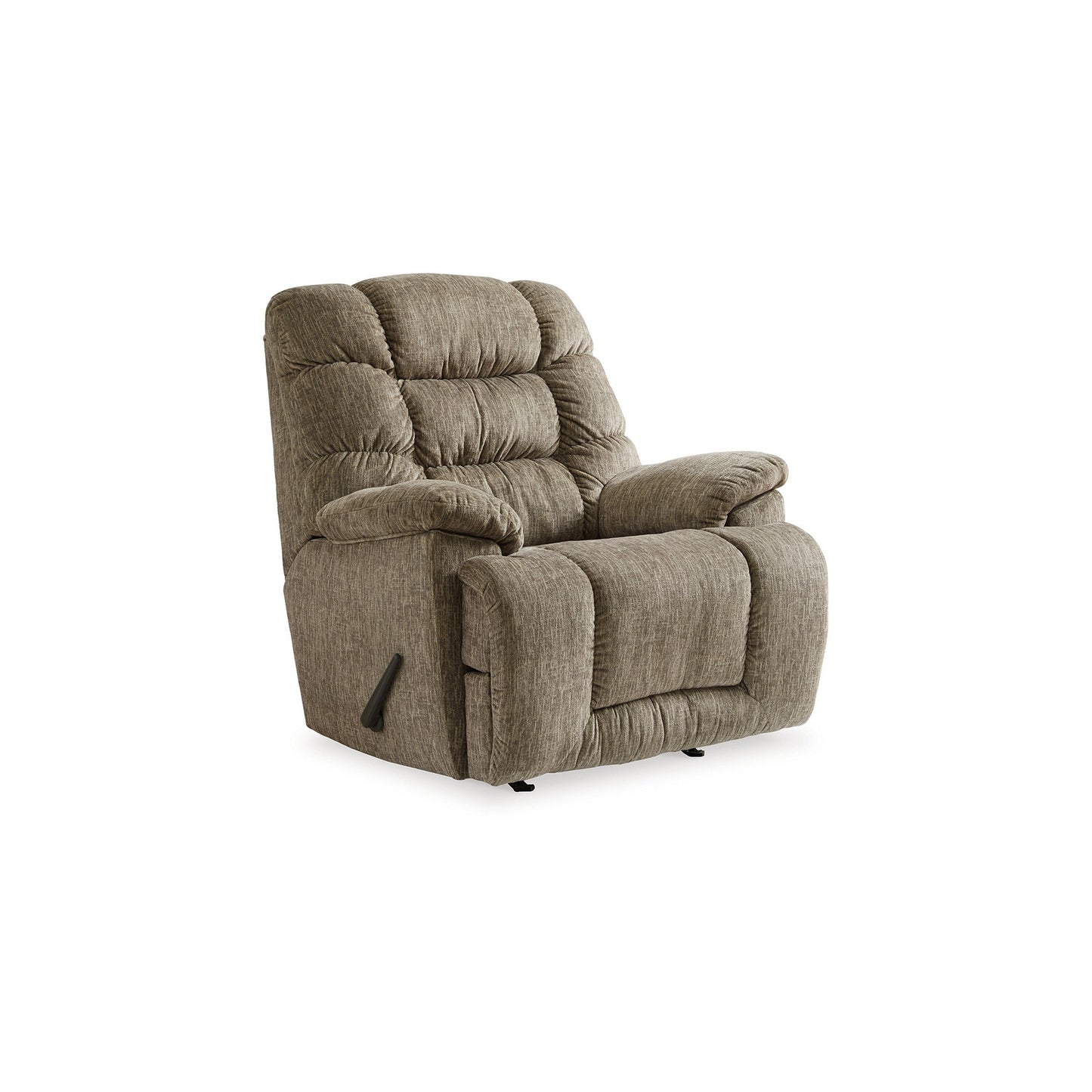 Bril Manual Recliner Chair, 44 Inch, Oversized, Taupe Gray Polyester