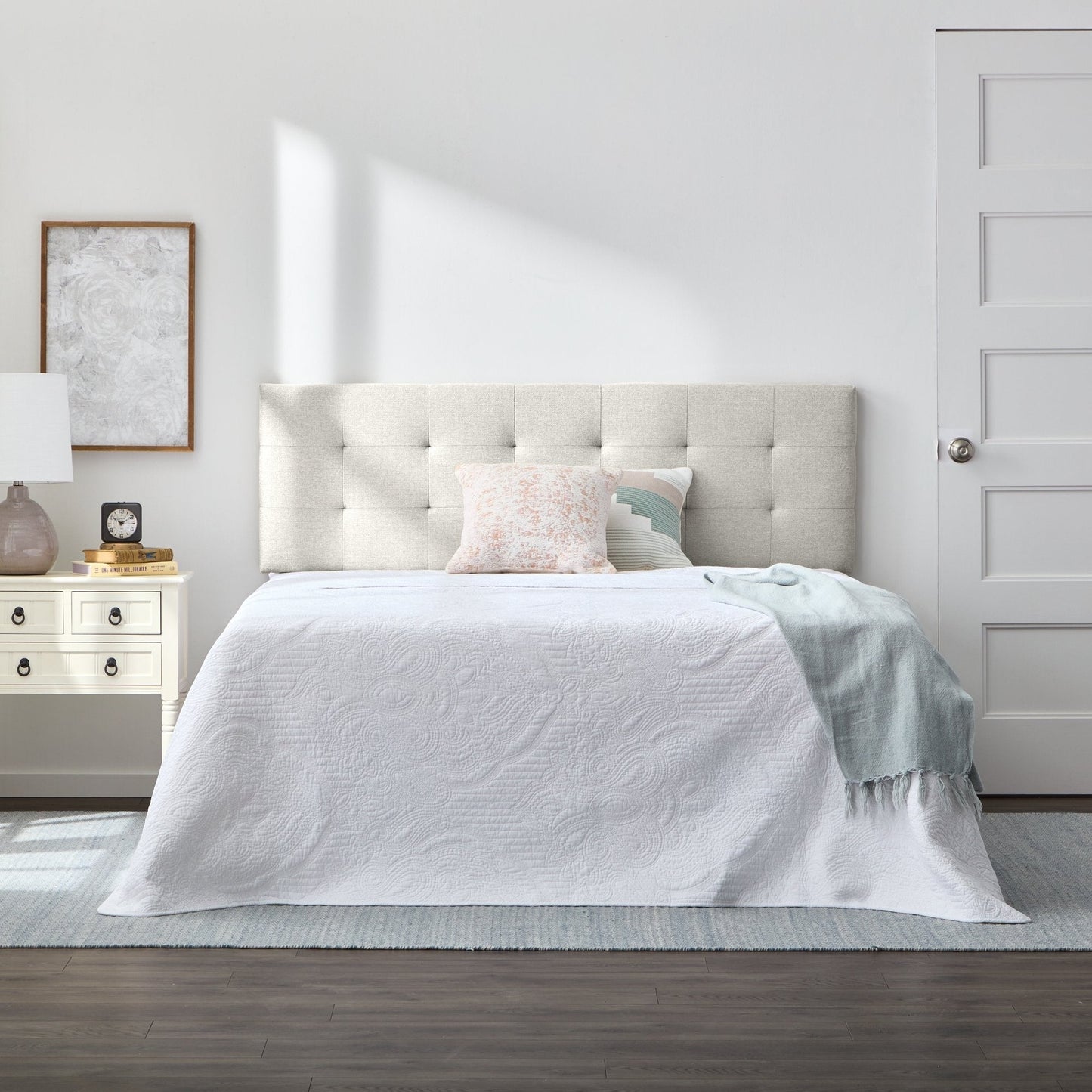 Brookside Kaylee Adjustable Square & Diamond Tufted Upholstered Headboard