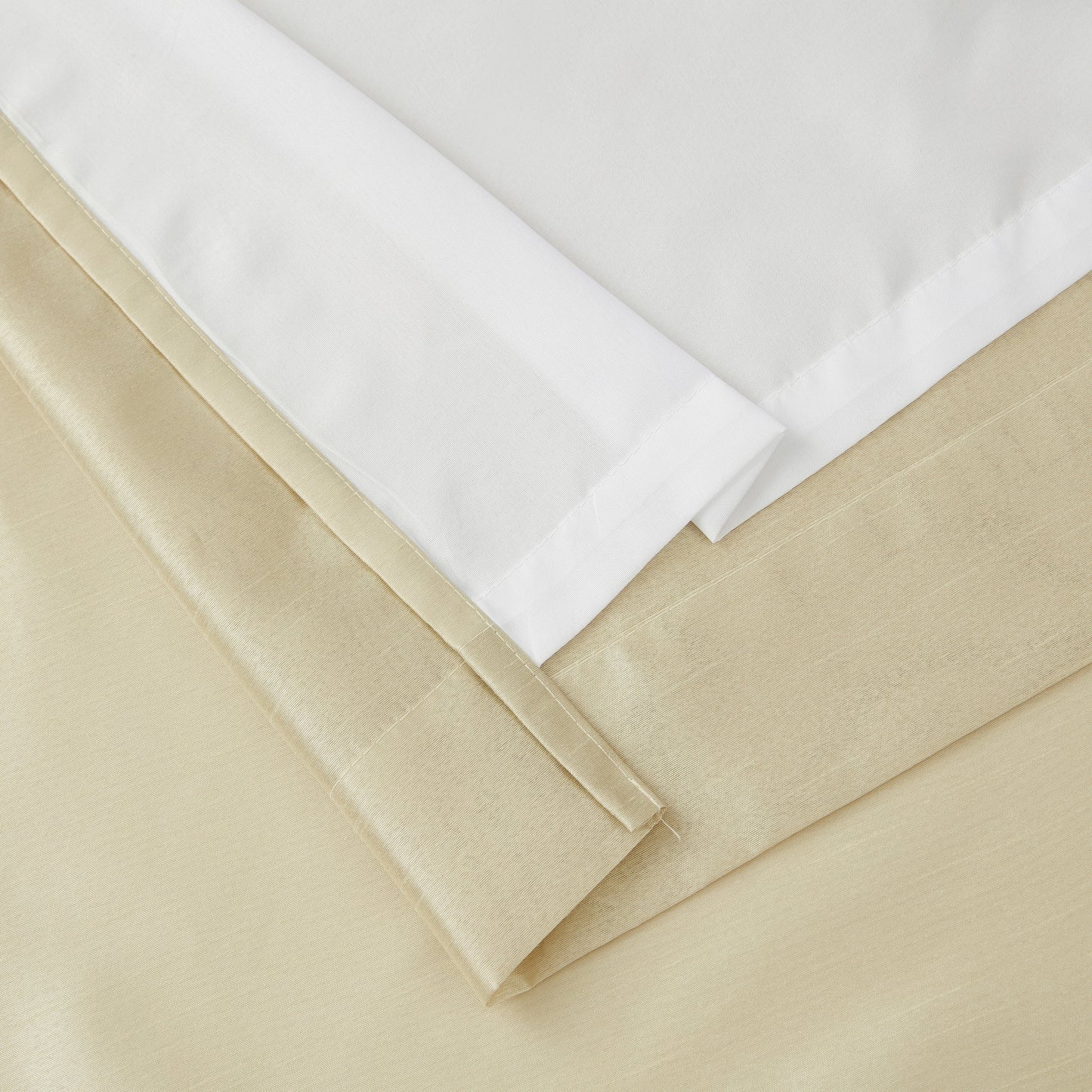 HLC.me Jefferson Faux Silk Semi Sheer Light Filtering Lined Grommet Window Curtain Bedroom, 2 Panels