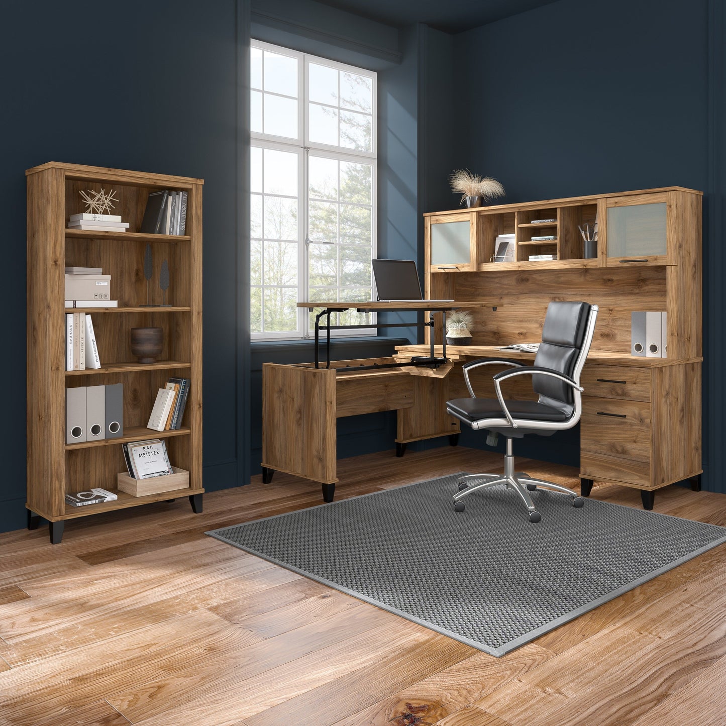Bush Furniture Somerset Tall 5 Shelf Bookcase with Adjustable Shelves