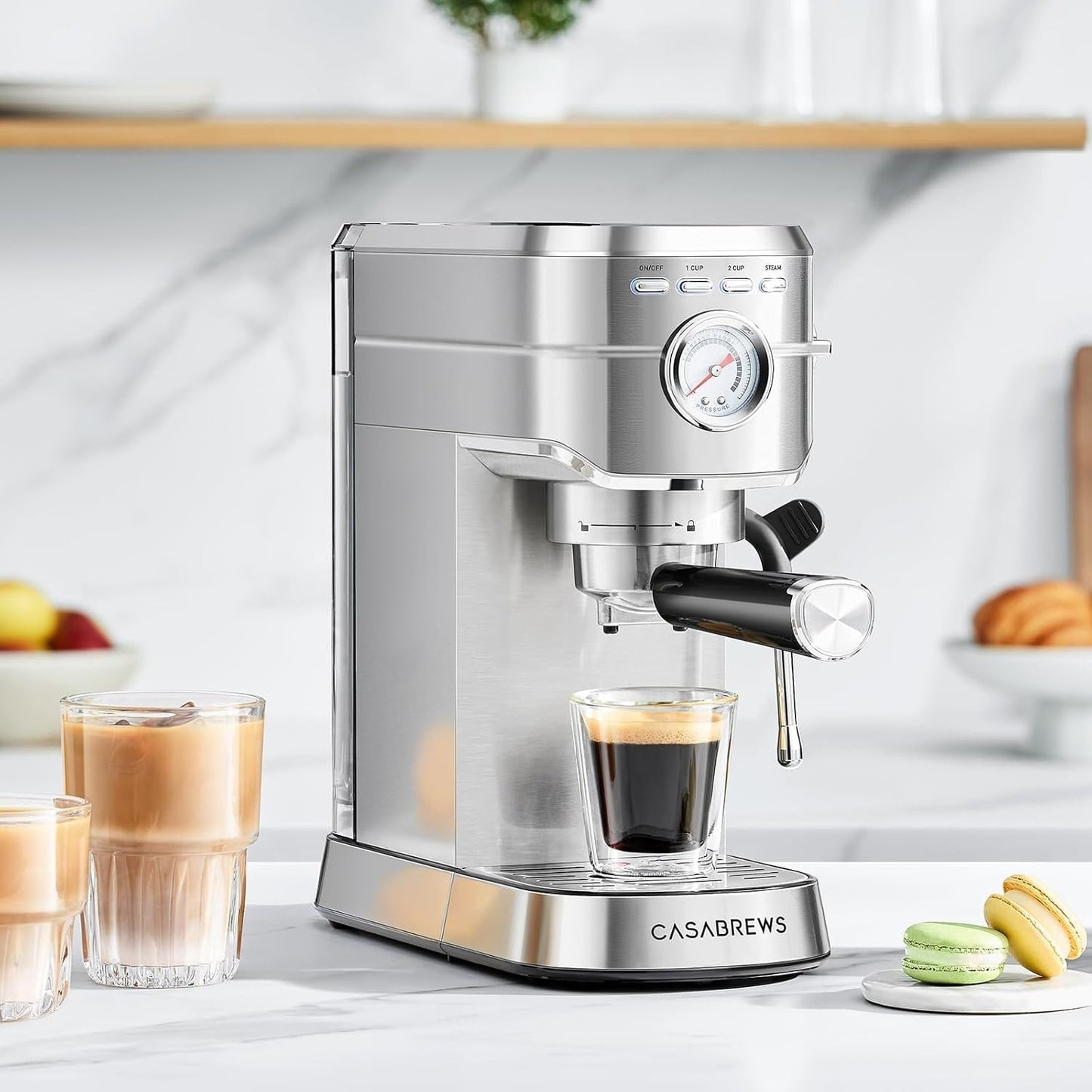 CASABREWS CM5418 Espresso Machine 20 Bar with Milk Frothing Steam Wand