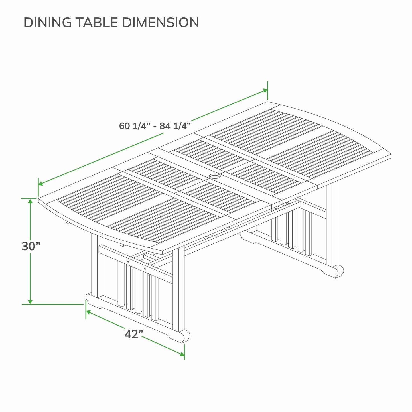 Cambridge Casual Caterina 6-Piece Teak Outdoor Extendable Dining Set