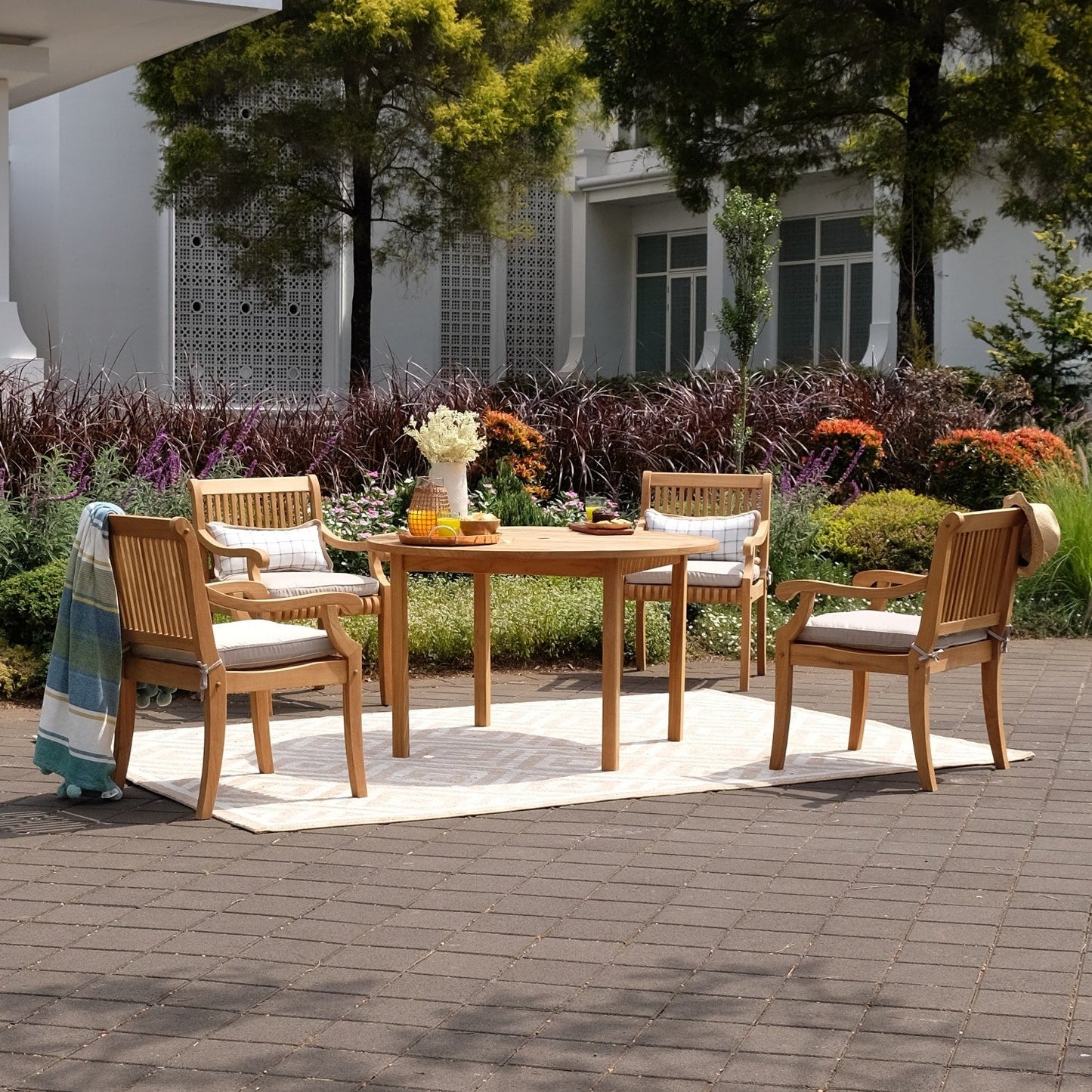 Cambridge Casual Chara 5-piece Teak Patio Dining Set with Cushion