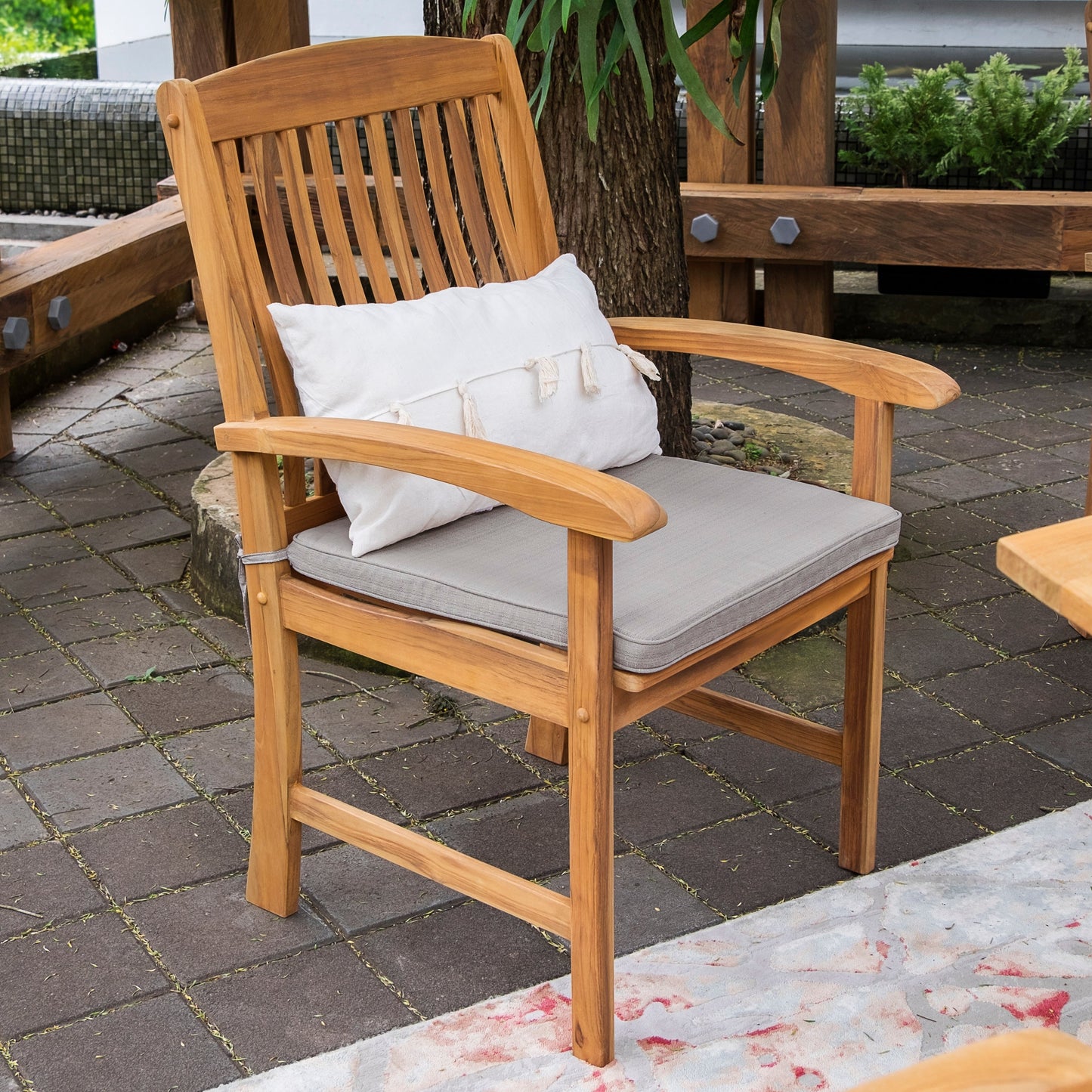 Cambridge Casual Chignik 7-piece Teak Patio Extendable Dining Set