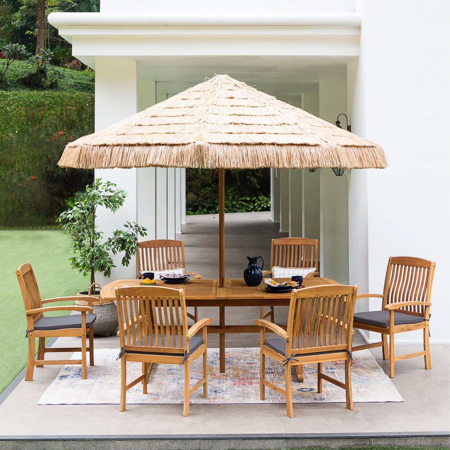 Cambridge Casual Chignik 7-piece Teak Patio Extendable Dining Set