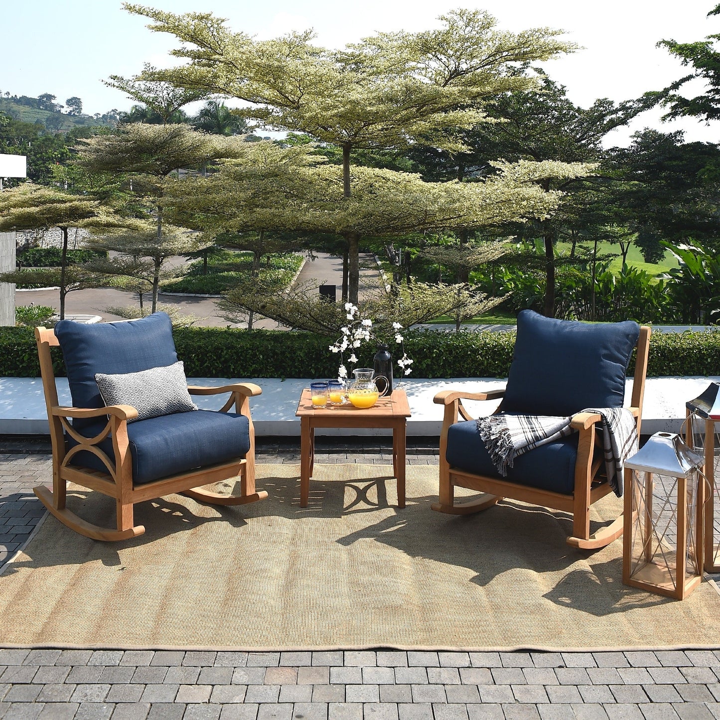 Cambridge Casual Lowell 3-Piece Teak Patio Chat Set