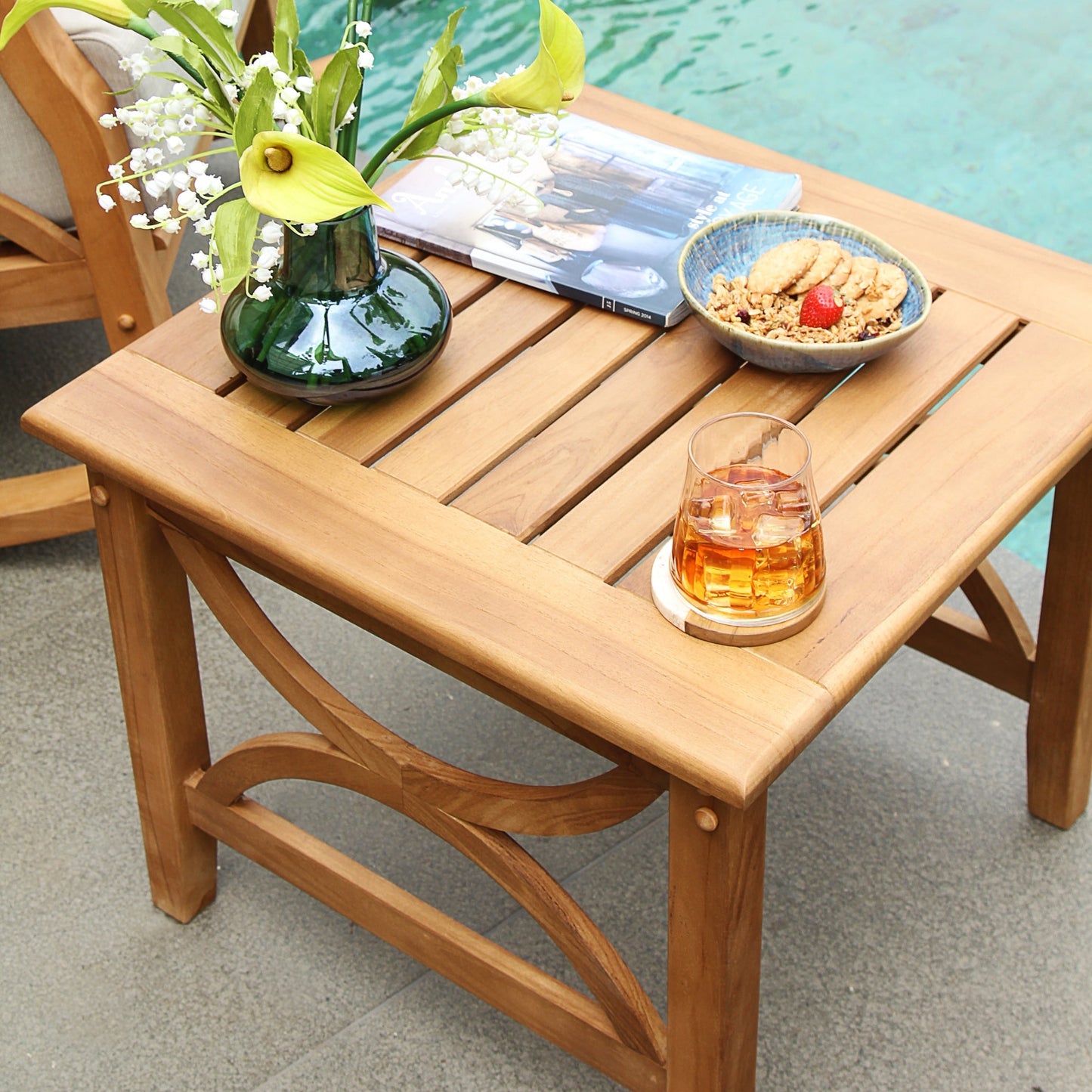 Cambridge Casual Lowell 3-Piece Teak Patio Chat Set