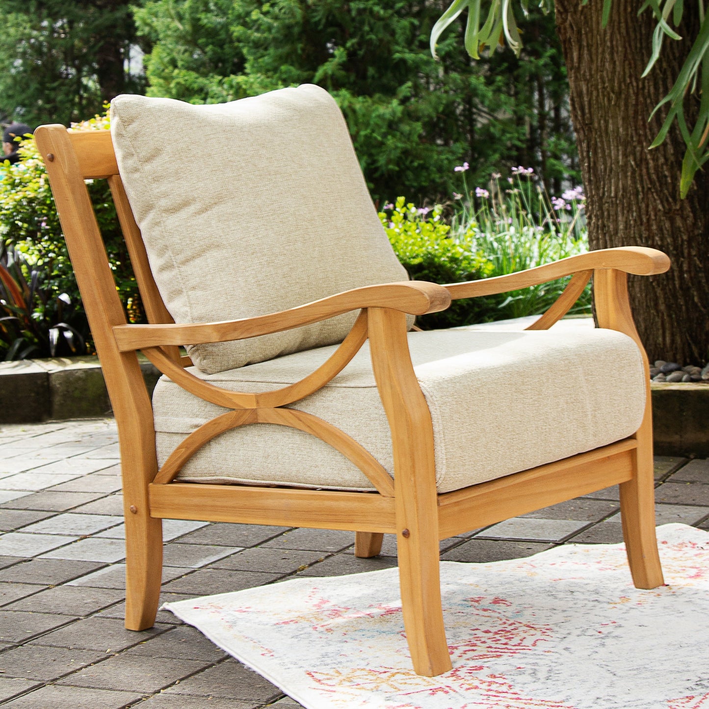 Cambridge Casual Lowell 5-piece Teak Wood Outdoor Conversation Set