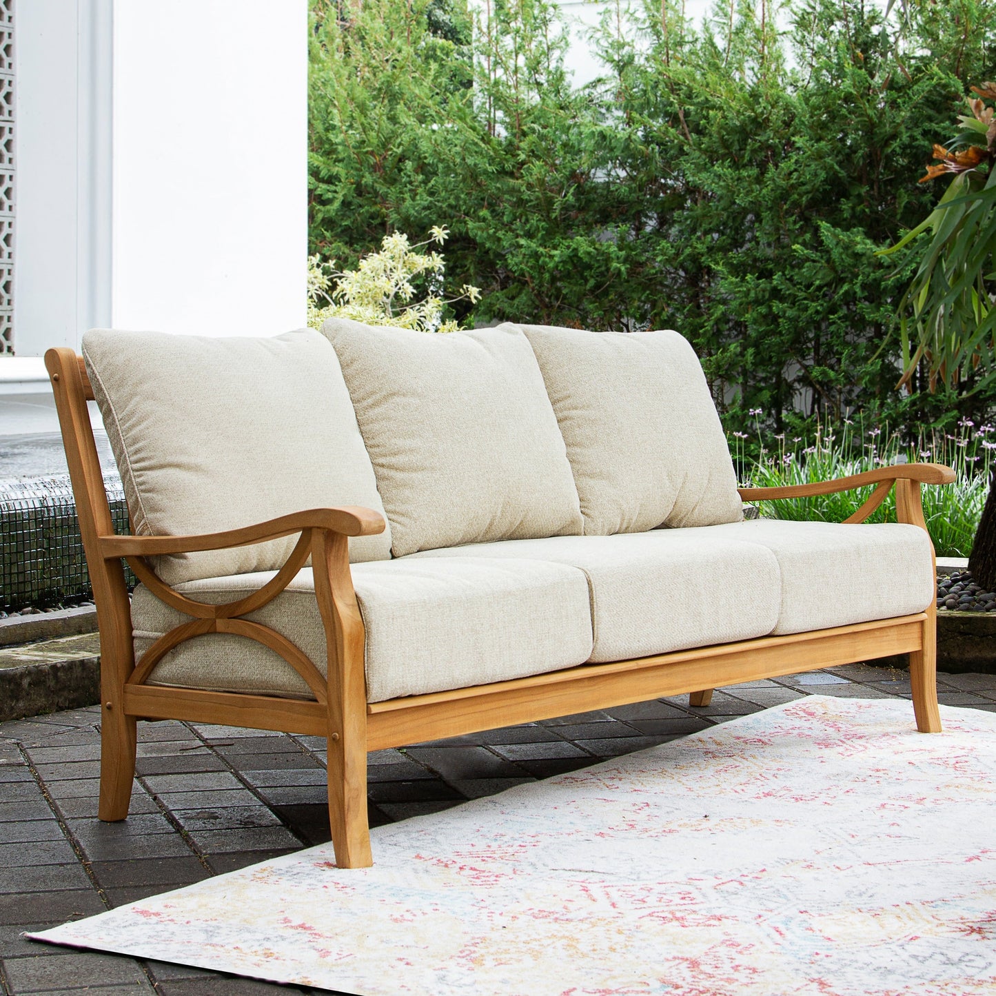 Cambridge Casual Lowell 5-piece Teak Wood Outdoor Conversation Set